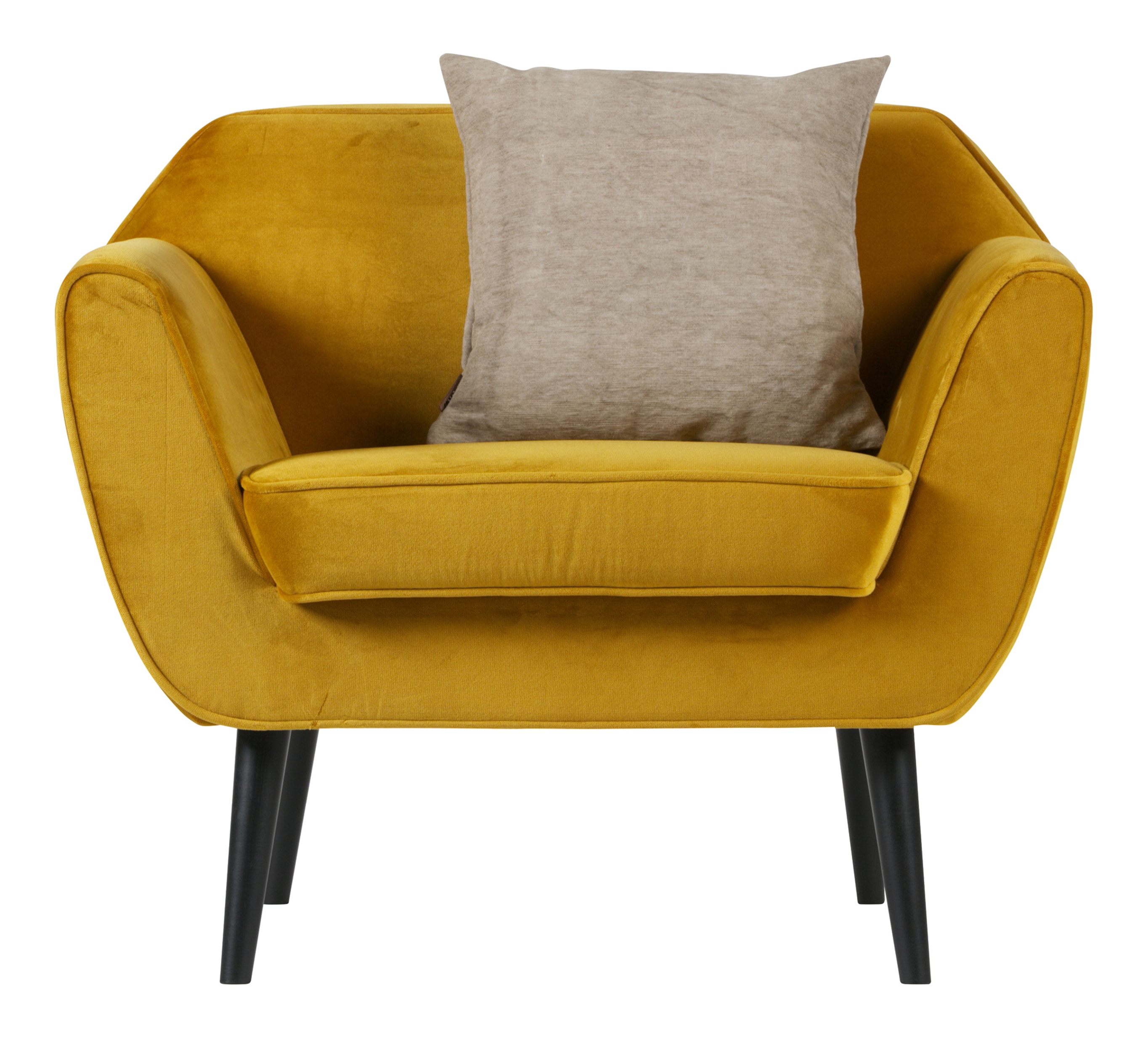 WOOOD Fauteuil 'Rocco' Velvet, kleur Okergeel