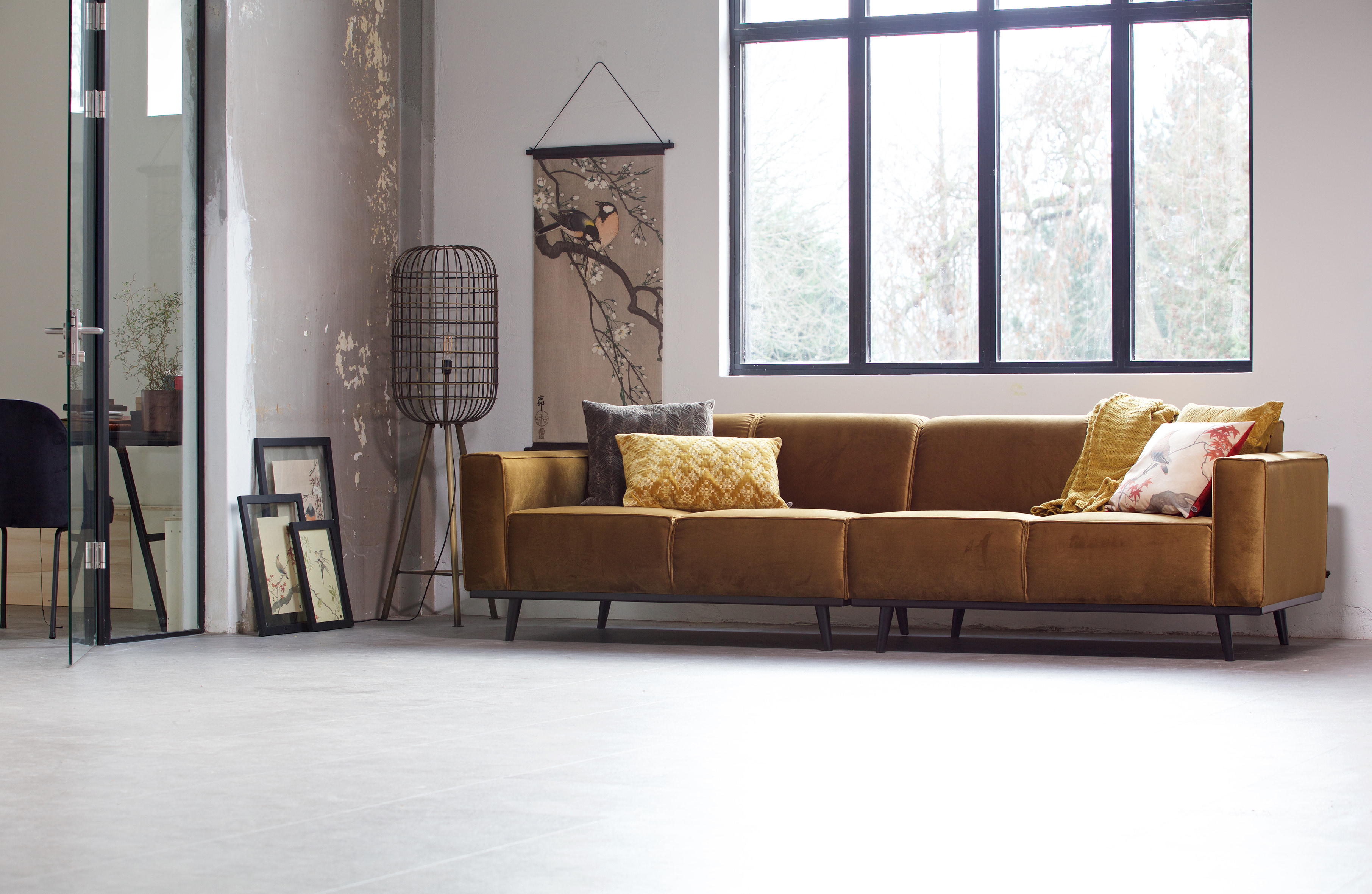WOOOD Bank 'Statement', kleur Honing Geel