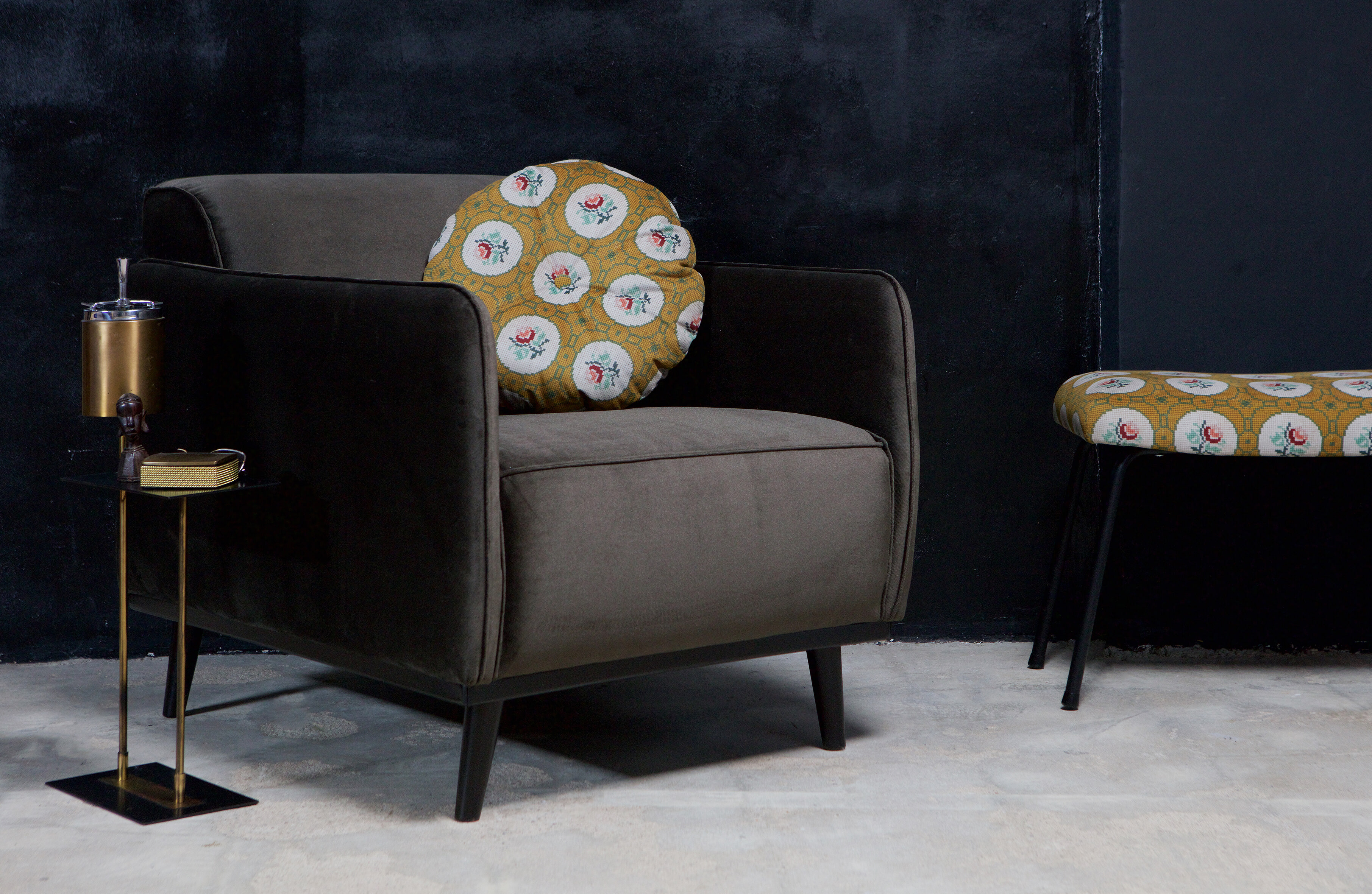 WOOOD Fauteuil 'Statement' Velvet, kleur Groen