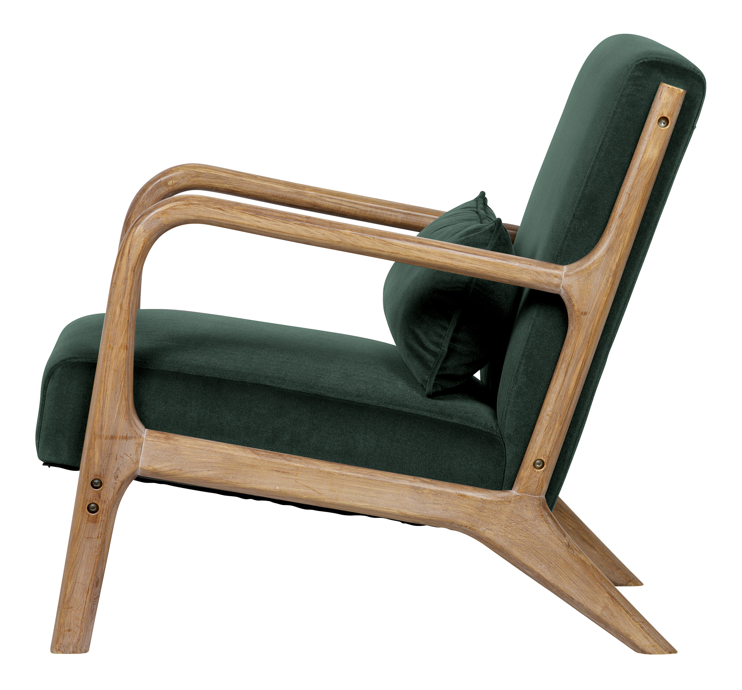 WOOOD Fauteuil 'Mark' Velvet, kleur Groen