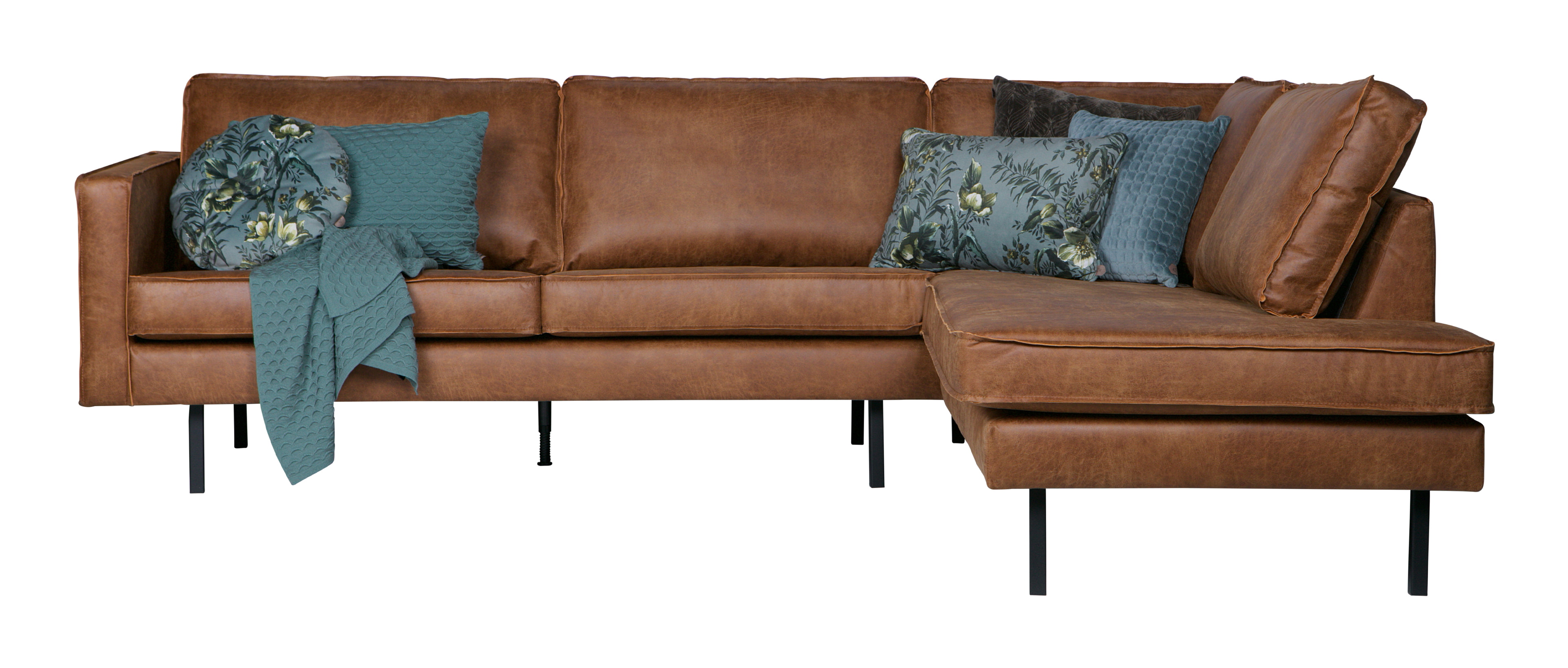 WOOOD Hoekbank 'Rodeo' Rechts, kleur Cognac