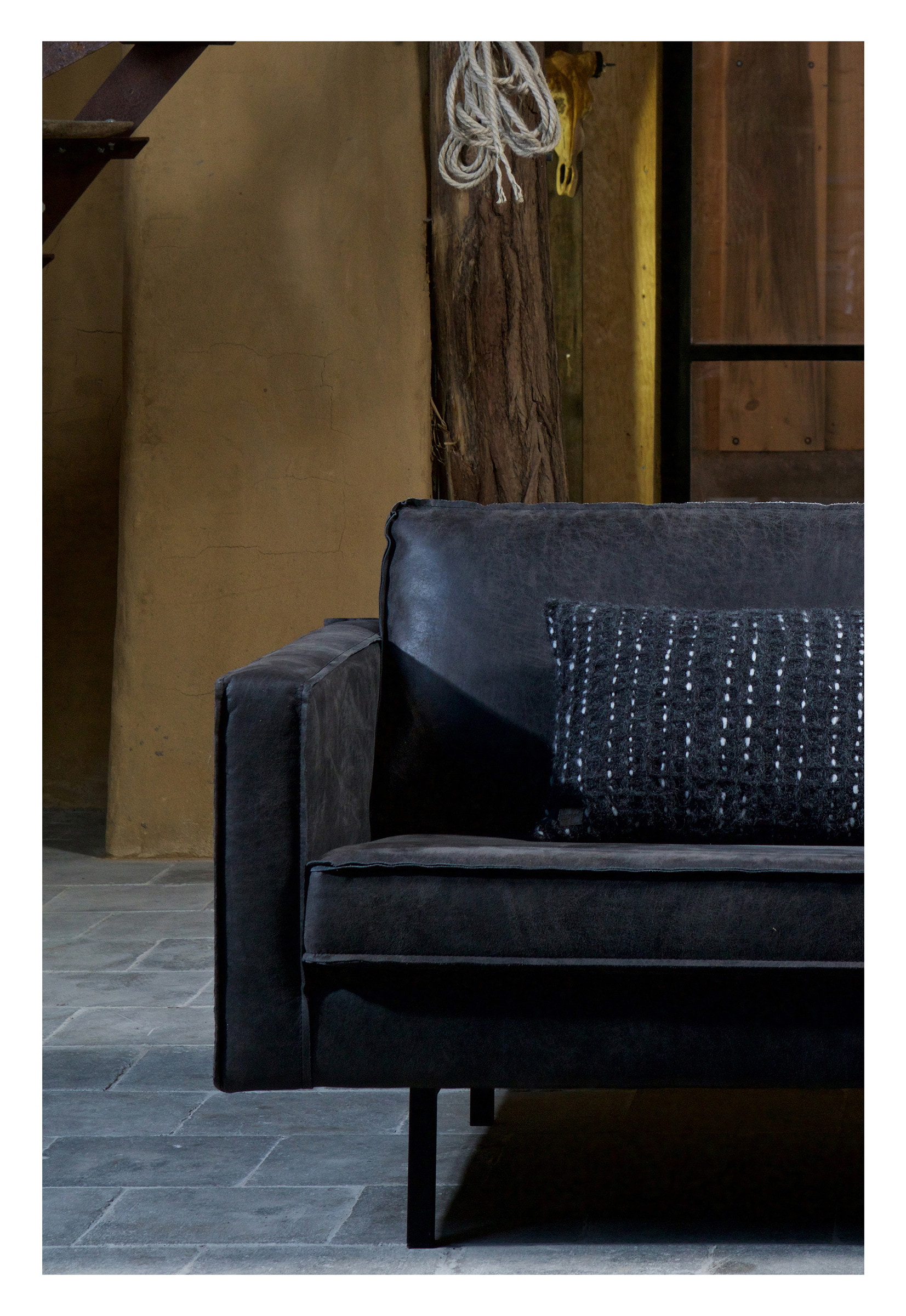 WOOOD Hoekbank 'Rodeo' Rechts, kleur Antraciet