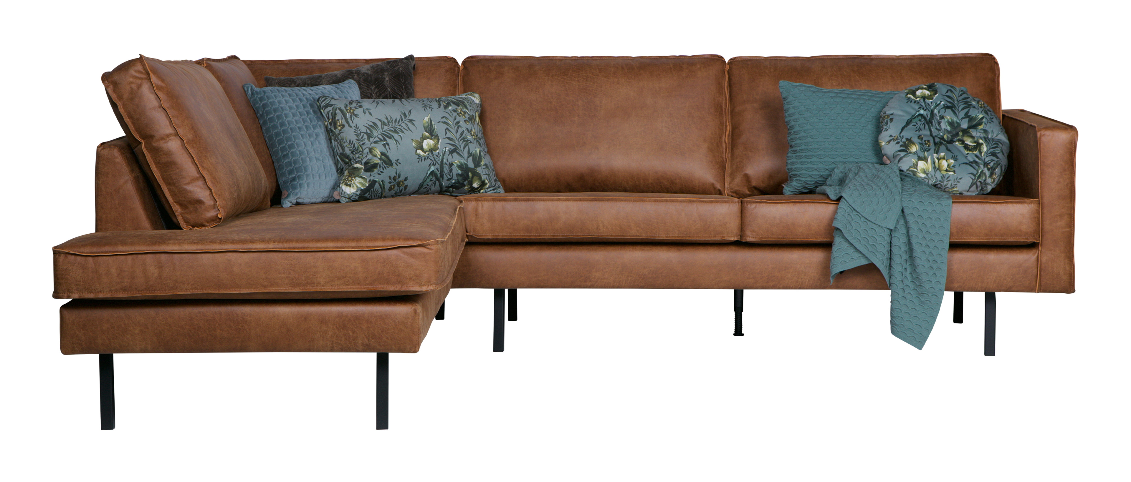 WOOOD Hoekbank 'Rodeo' Links, kleur Cognac