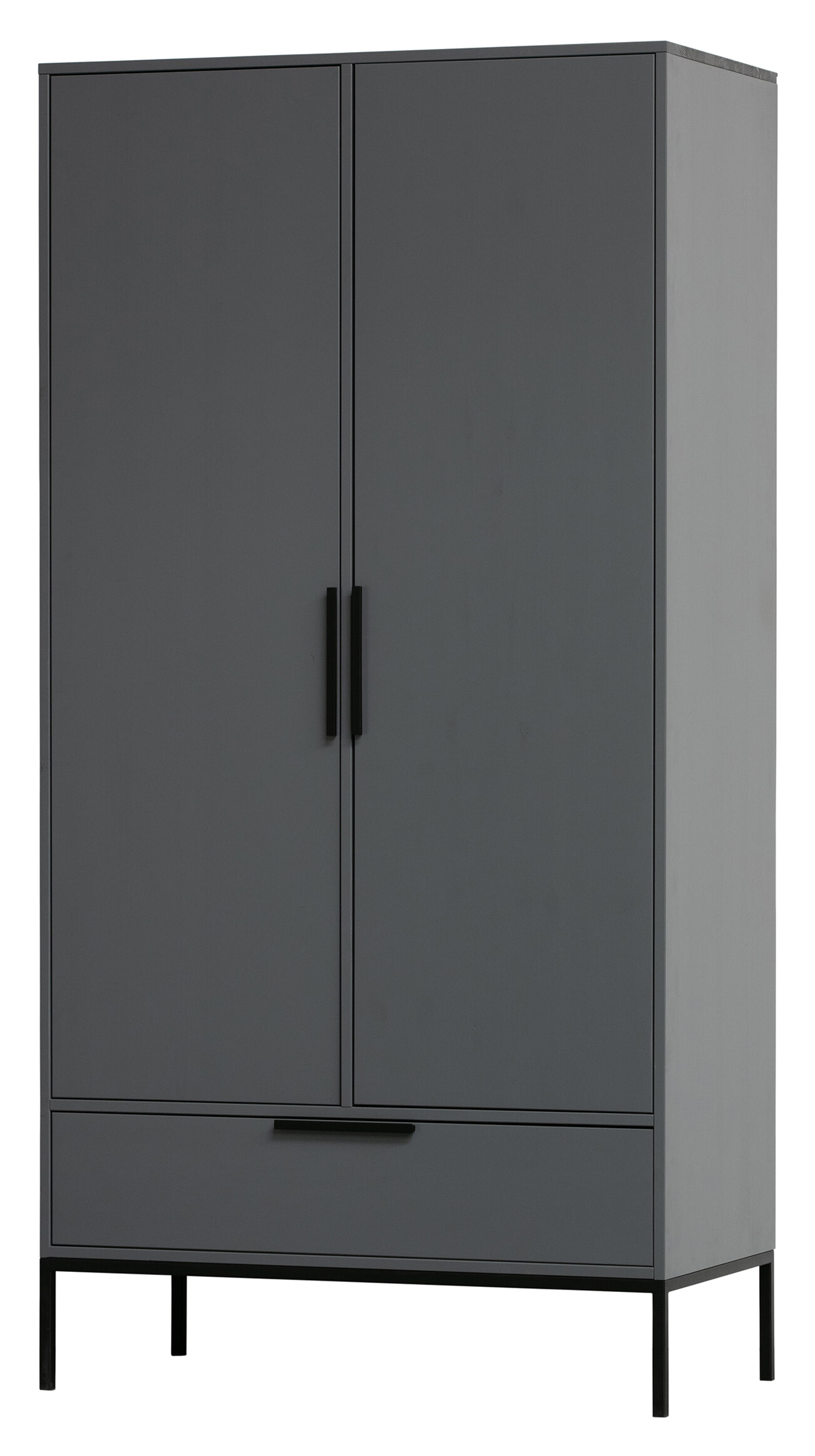 WOOOD Kledingkast 'Adam' 2-deurs, kleur Steel Grey