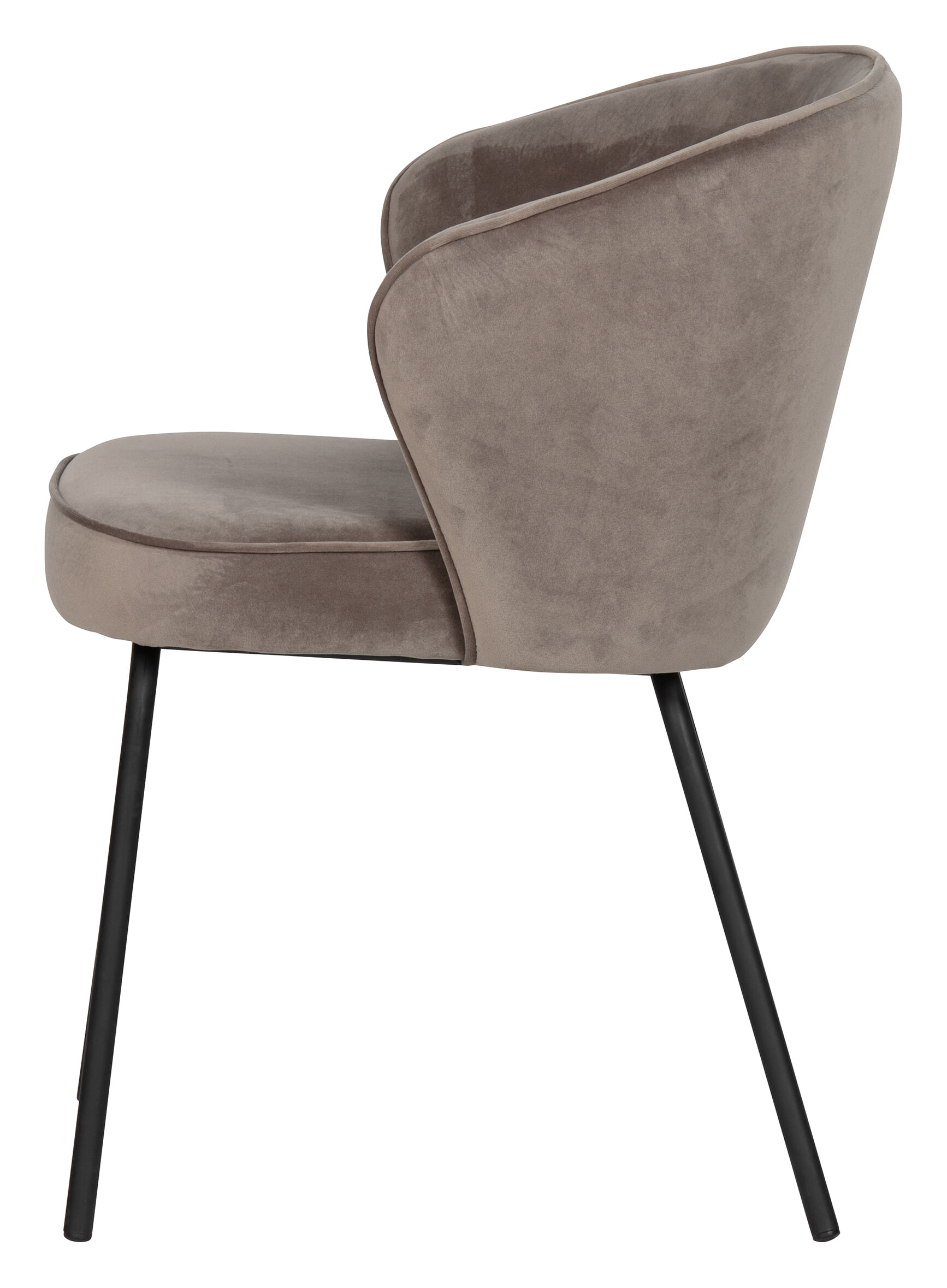 WOOOD Eetkamerstoel 'Admit' Velvet, kleur khaki