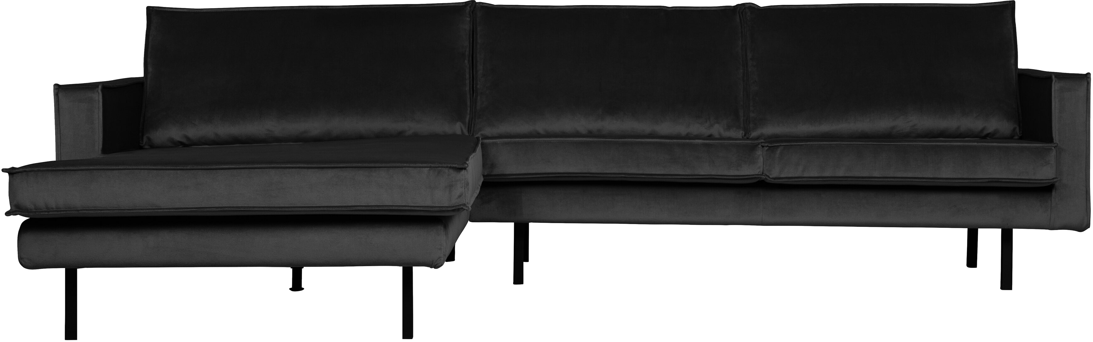 BePureHome Loungebank 'Rodeo' Links, Velvet, kleur Antraciet BePureHome Loungebank 'Rodeo' Links, Velvet, kleur Antraciet