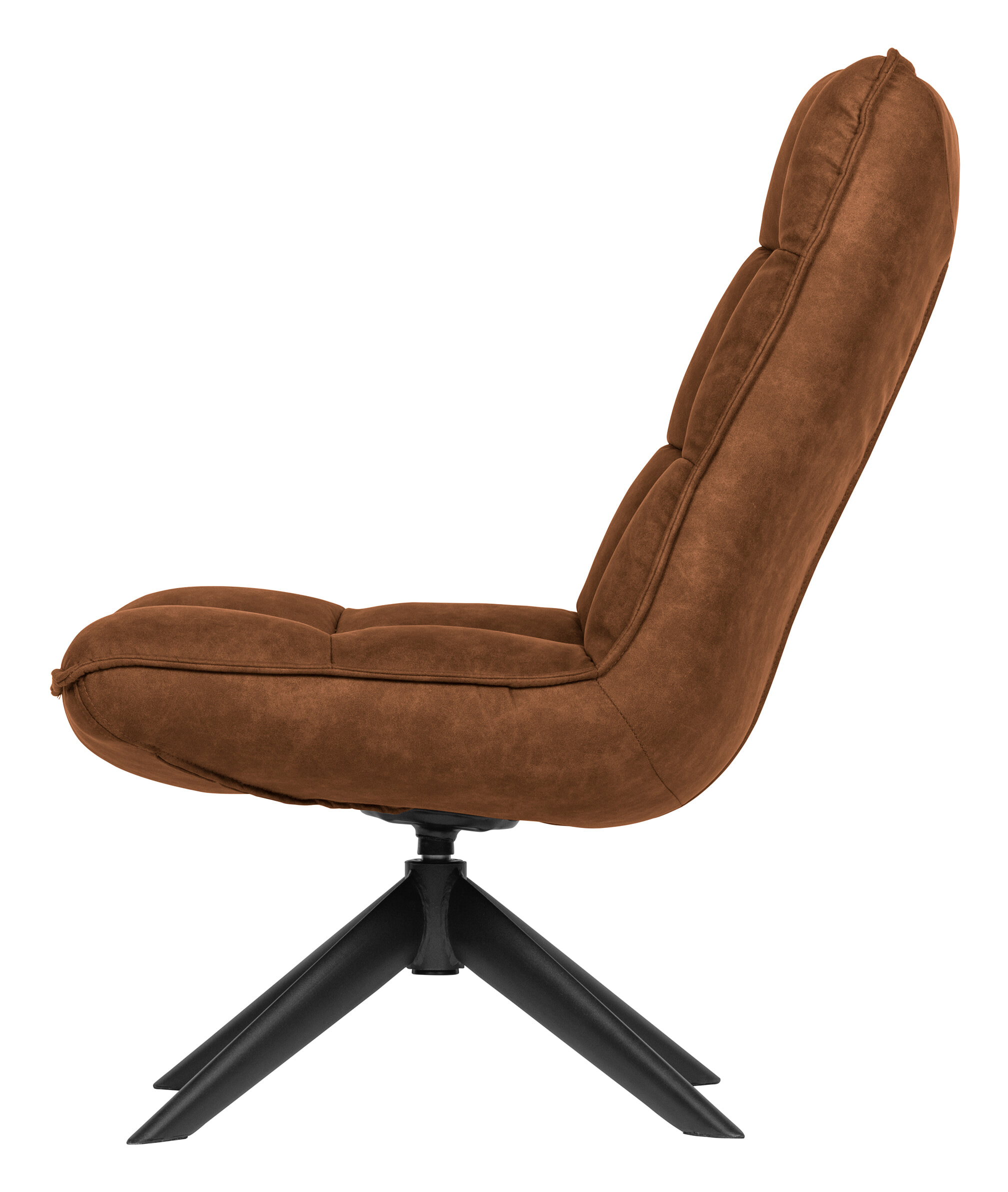 WOOOD Draaifauteuil 'Jouke' PU leder, kleur Cognac