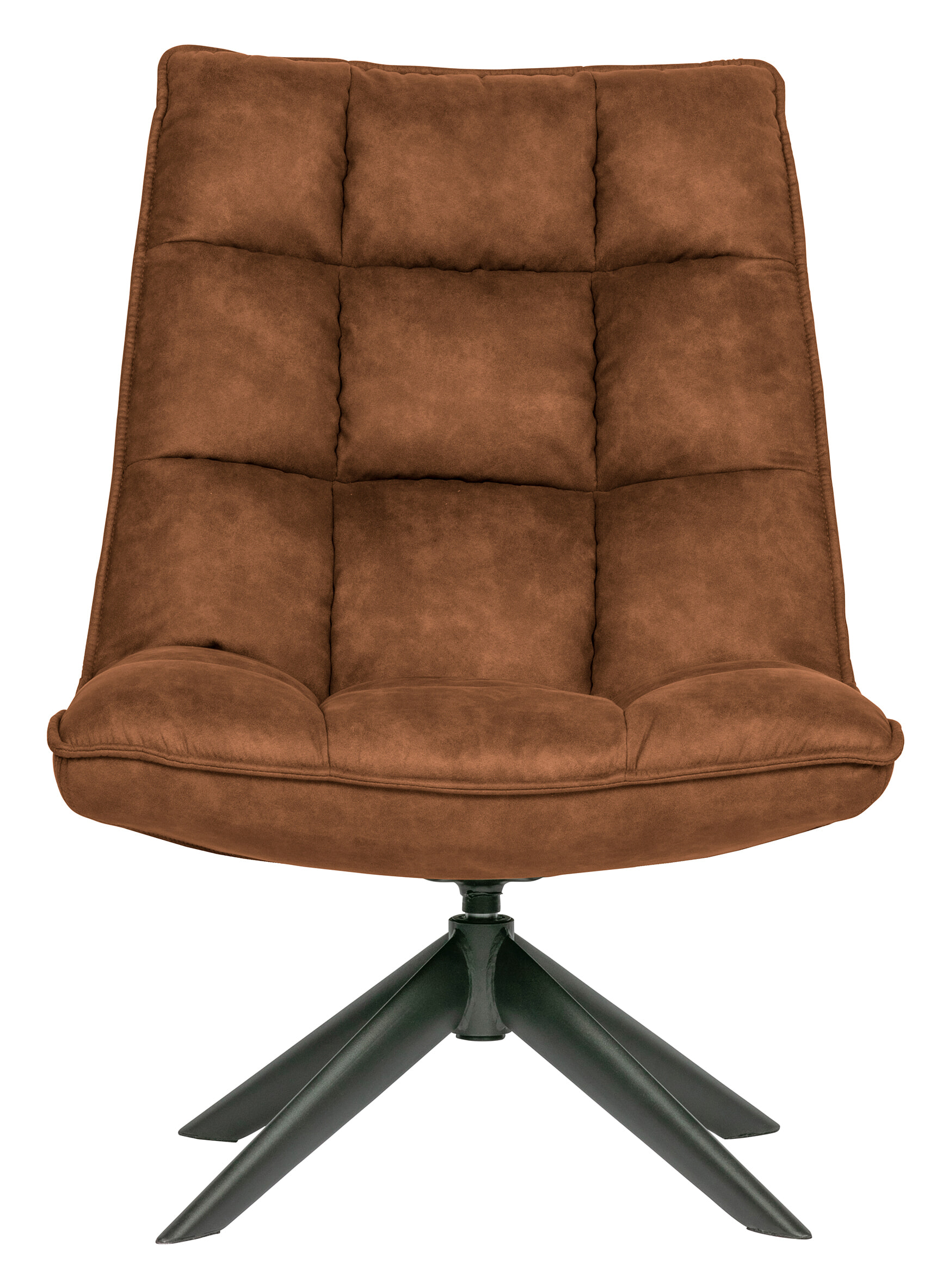 WOOOD Draaifauteuil 'Jouke' PU leder, kleur Cognac
