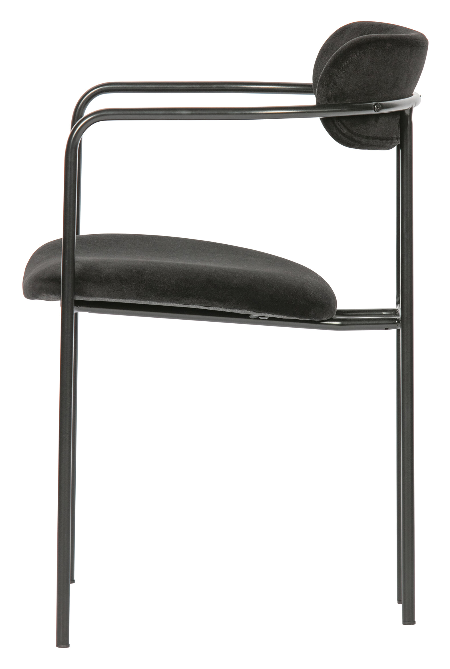 WOOOD Eetkamerstoel 'Ivy' Velvet, kleur Zwart