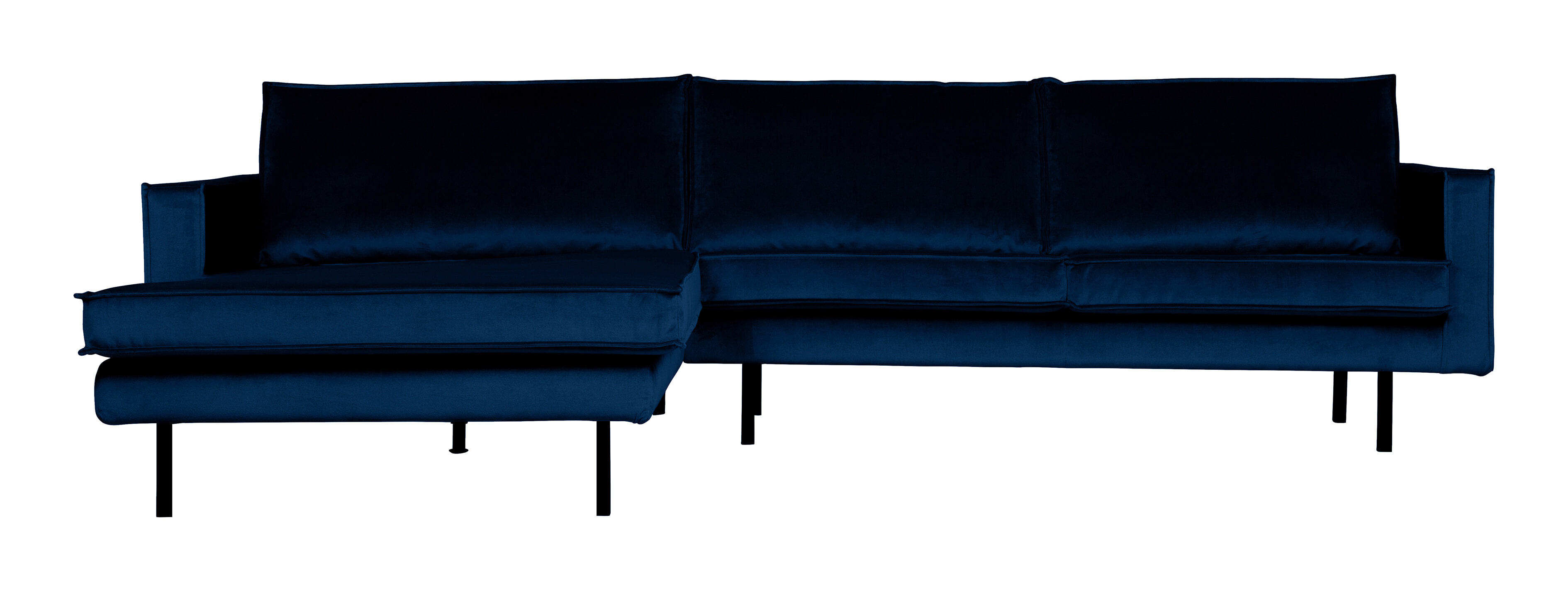 BePureHome Loungebank 'Rodeo' Links, Velvet, kleur Dark Blue BePureHome Loungebank 'Rodeo' Links, Velvet, kleur Dark Blue