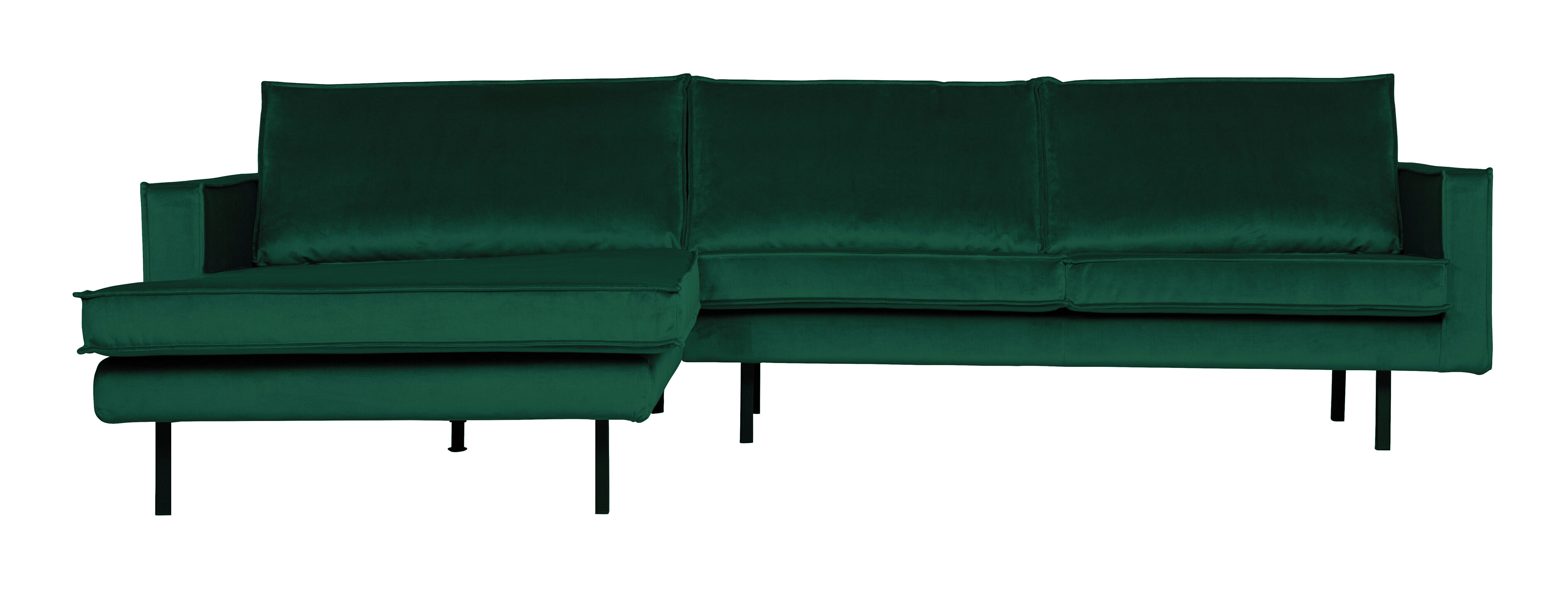 BePureHome Loungebank 'Rodeo' Links, Velvet, kleur Green Forest BePureHome Loungebank 'Rodeo' Links, Velvet, kleur Green Forest