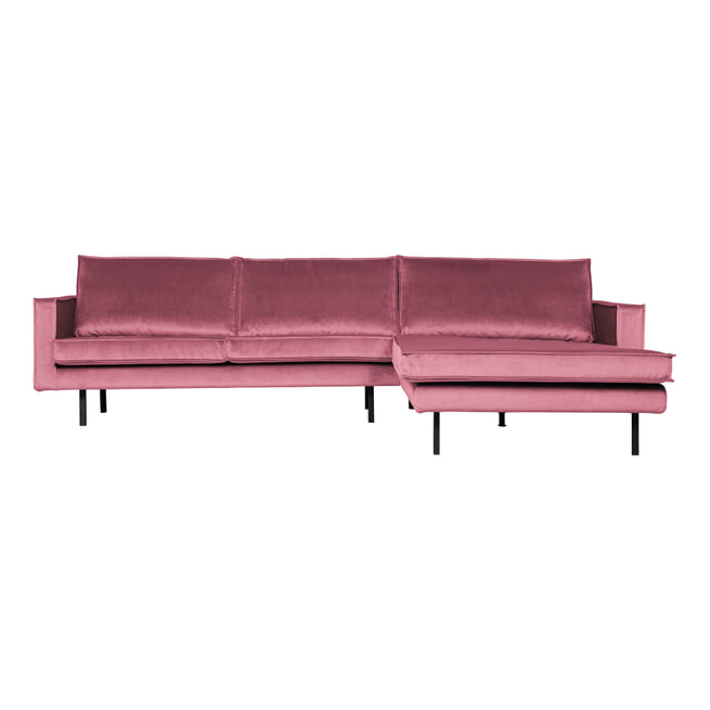 BePureHome Loungebank 'Rodeo' Rechts, Velvet, kleur Roze