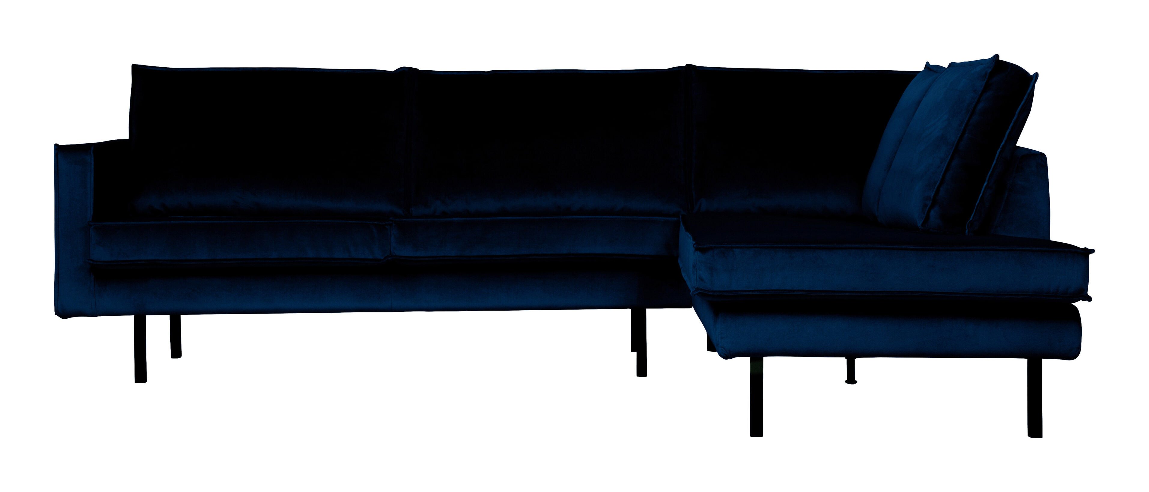 BePureHome Hoekbank 'Rodeo' Rechts, Velvet, kleur Dark Blue BePureHome Hoekbank 'Rodeo' Rechts, Velvet, kleur Dark Blue