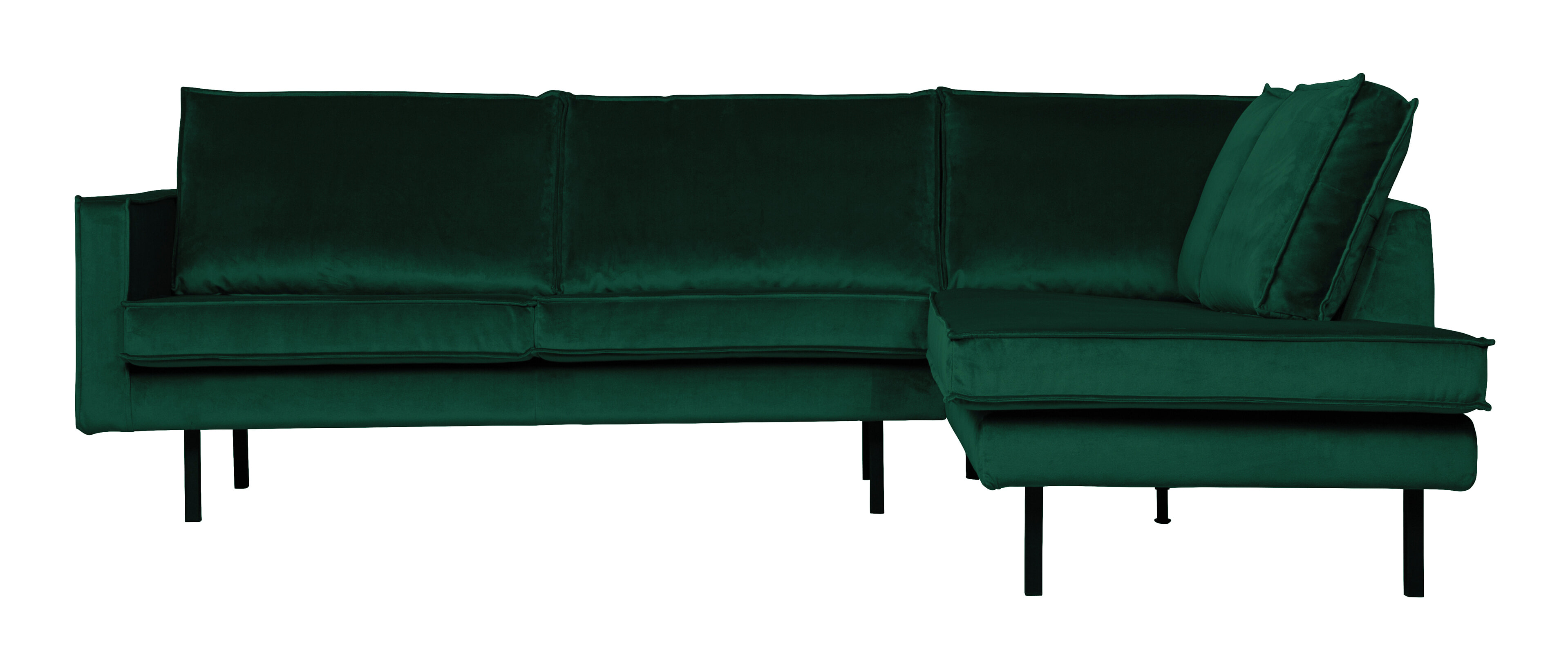 BePureHome Hoekbank 'Rodeo' Rechts, Velvet, kleur Green Forest BePureHome Hoekbank 'Rodeo' Rechts, Velvet, kleur Green Forest