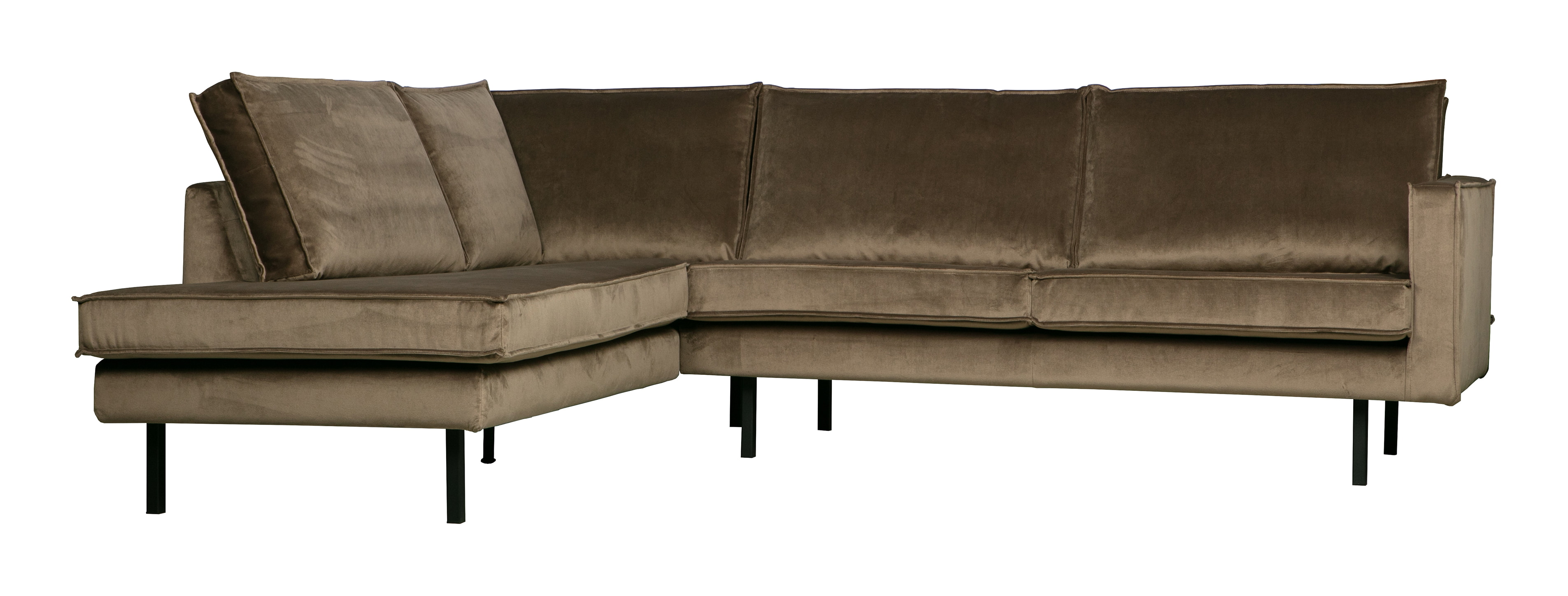 WOOOD Hoekbank 'Rodeo' Links, Velvet, kleur Taupe