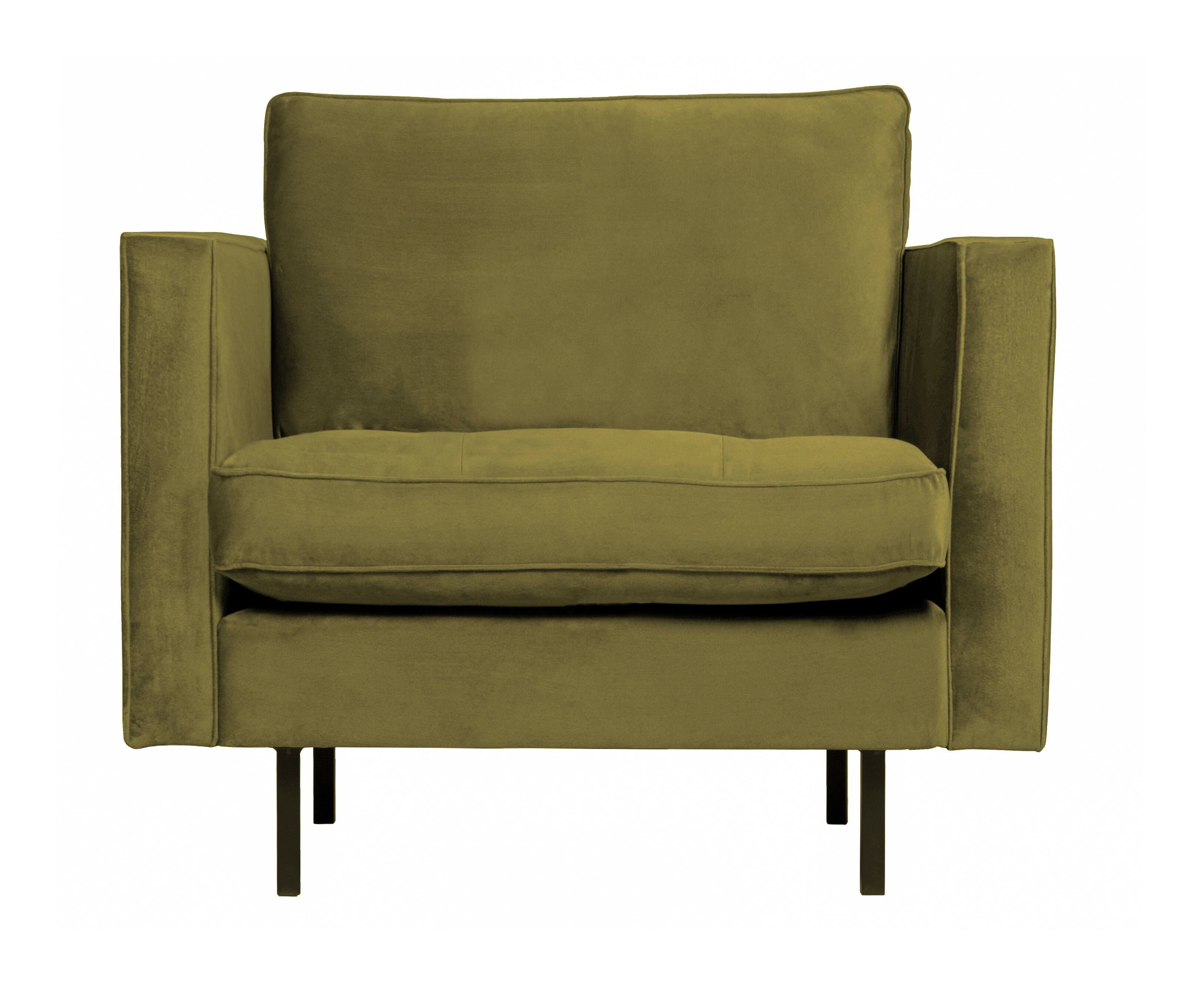 BePureHome Fauteuil 'Rodeo' Velvet, kleur Olive BePureHome Fauteuil 'Rodeo' Velvet, kleur Olive