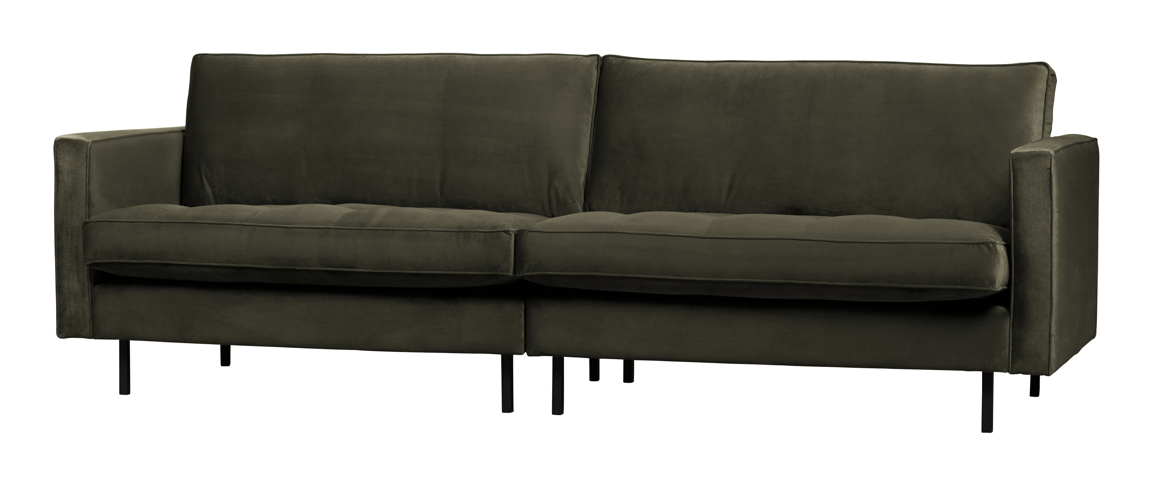 WOOOD Bank 'Rodeo' 3-zits, Velvet, kleur Dark Green