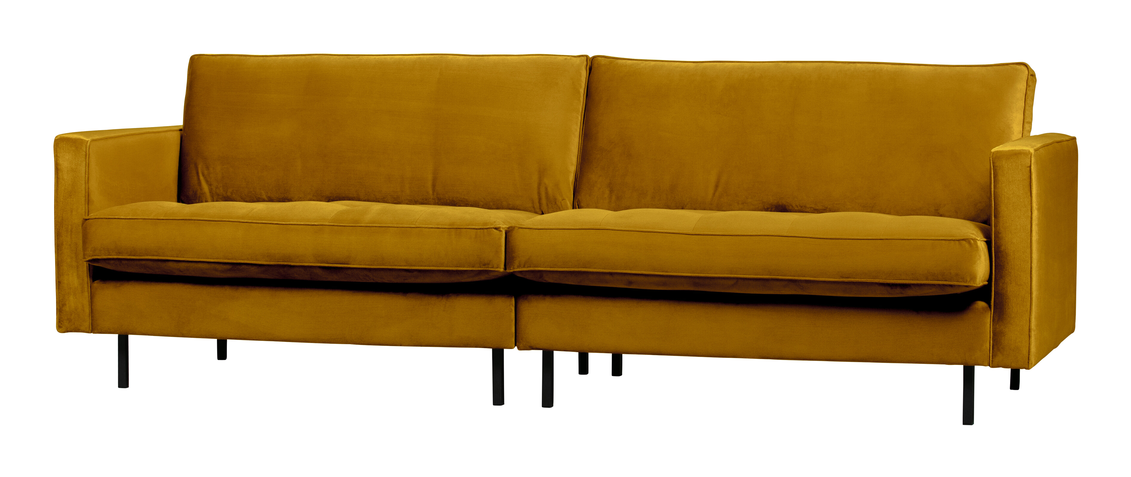 WOOOD Bank 'Rodeo' 3-zits, Velvet, kleur Oker
