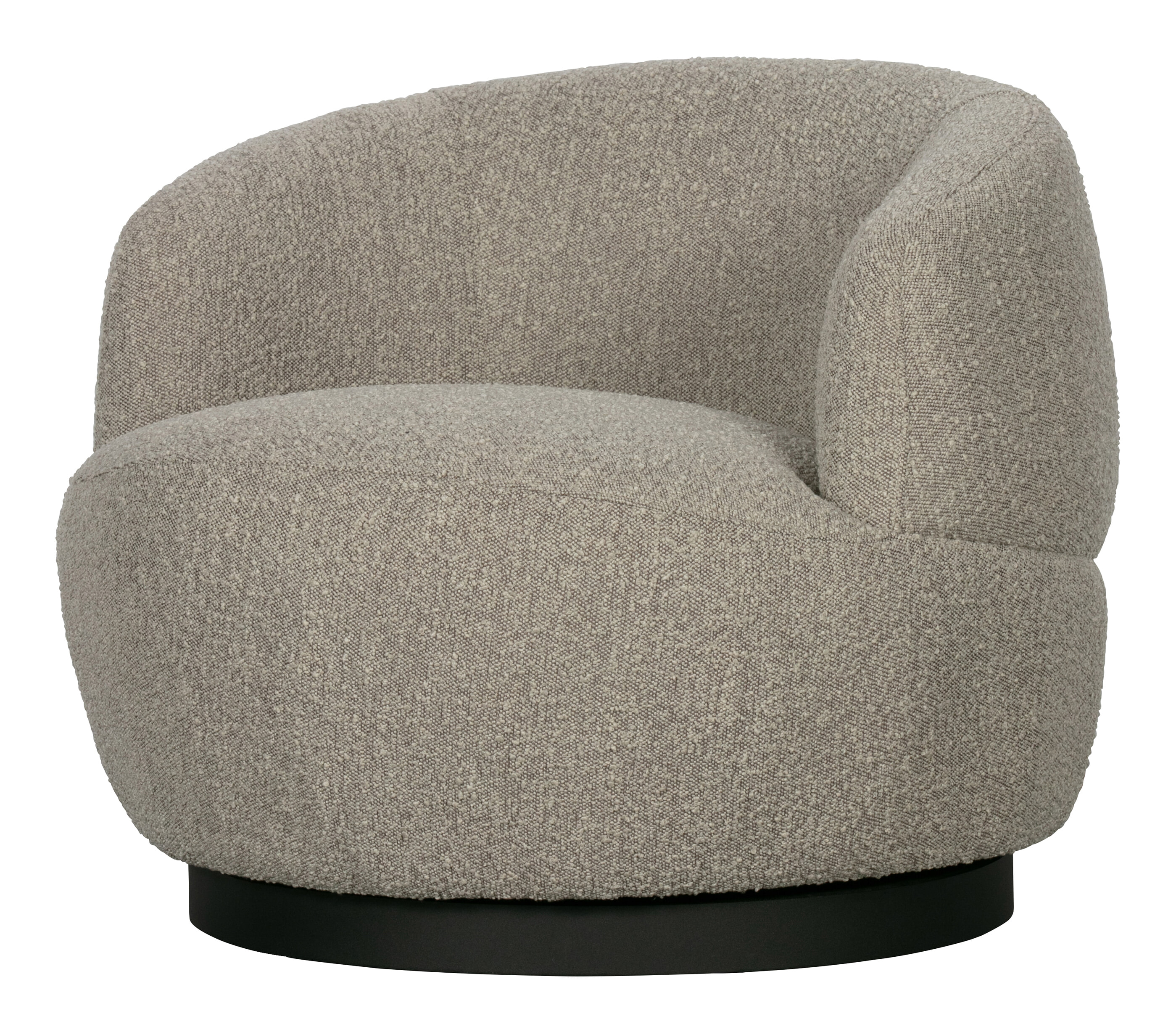 WOOOD Draaifauteuil 'Woolly' Bouclé, kleur Naturel
