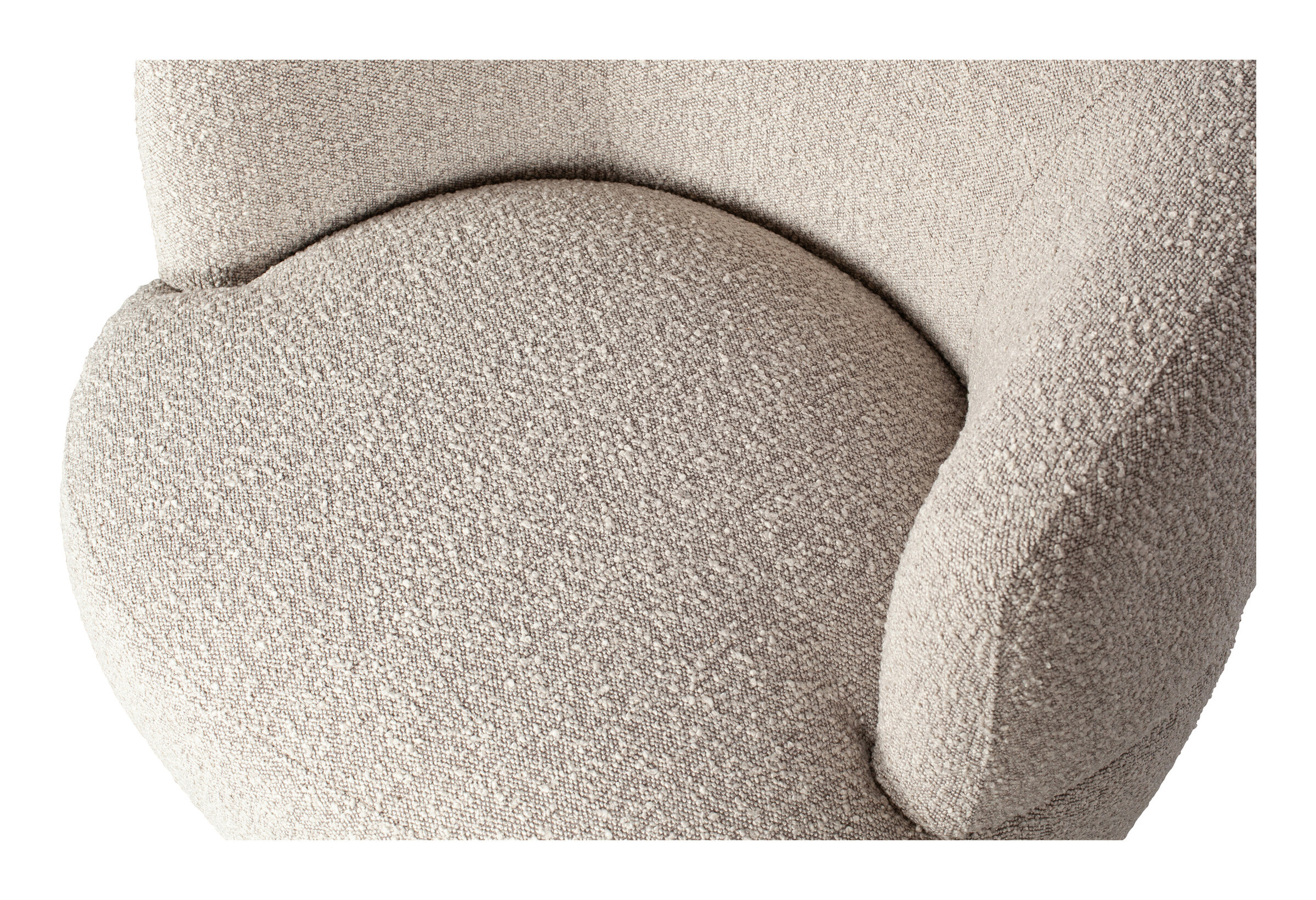 WOOOD Draaifauteuil 'Woolly' Bouclé, kleur Naturel