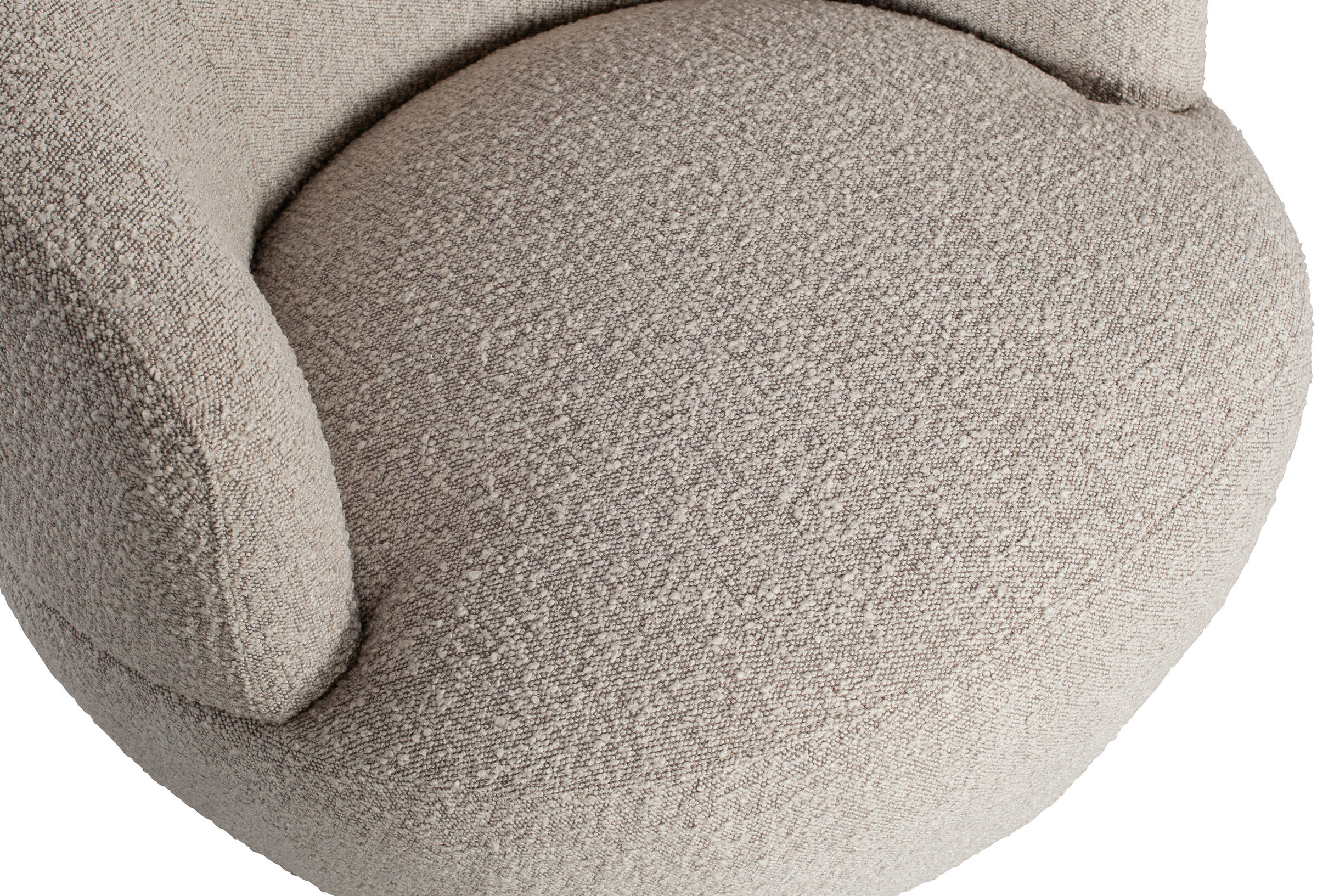 WOOOD Draaifauteuil 'Woolly' Bouclé, kleur Naturel