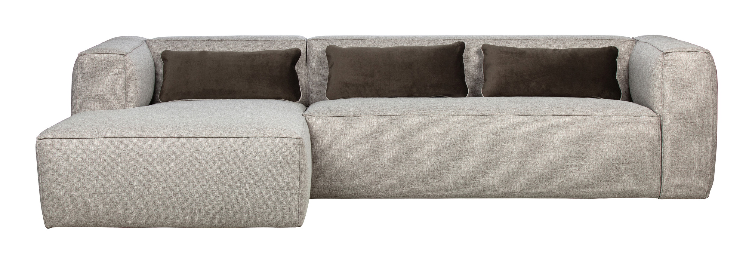 WOOOD Loungebank 'Bean' Links, Melange, kleur Lichtgrijs