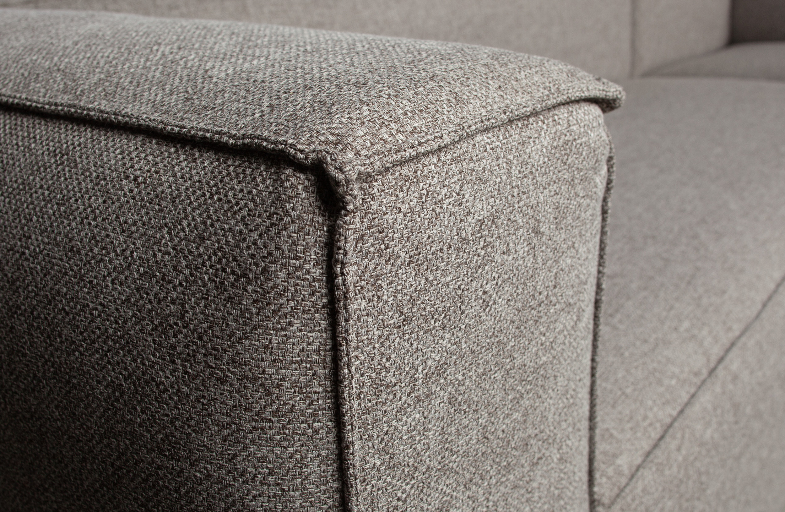 WOOOD Loungebank 'Bean' Links, Melange, kleur Lichtgrijs