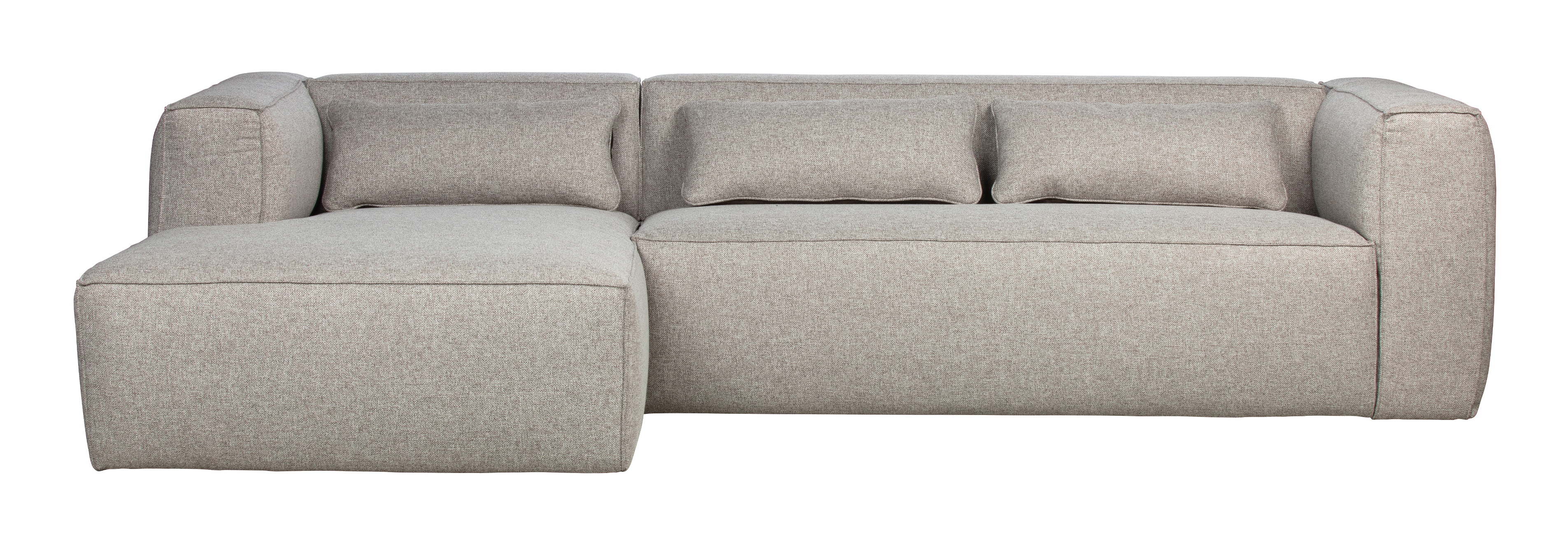 WOOOD Loungebank 'Bean' Links, Melange, kleur Lichtgrijs