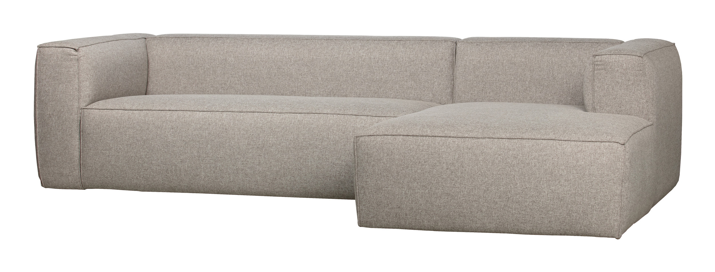 WOOOD Loungebank 'Bean' Rechts, Melange, kleur Lichtgrijs