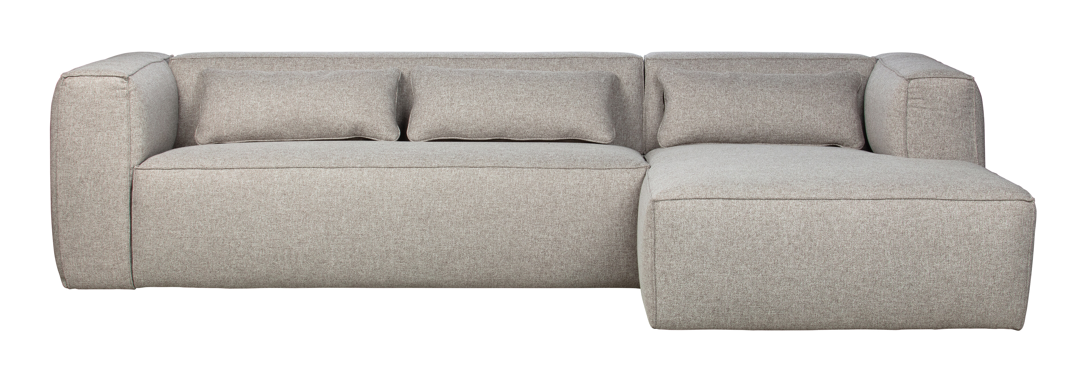 WOOOD Loungebank 'Bean' Rechts, Melange, kleur Lichtgrijs