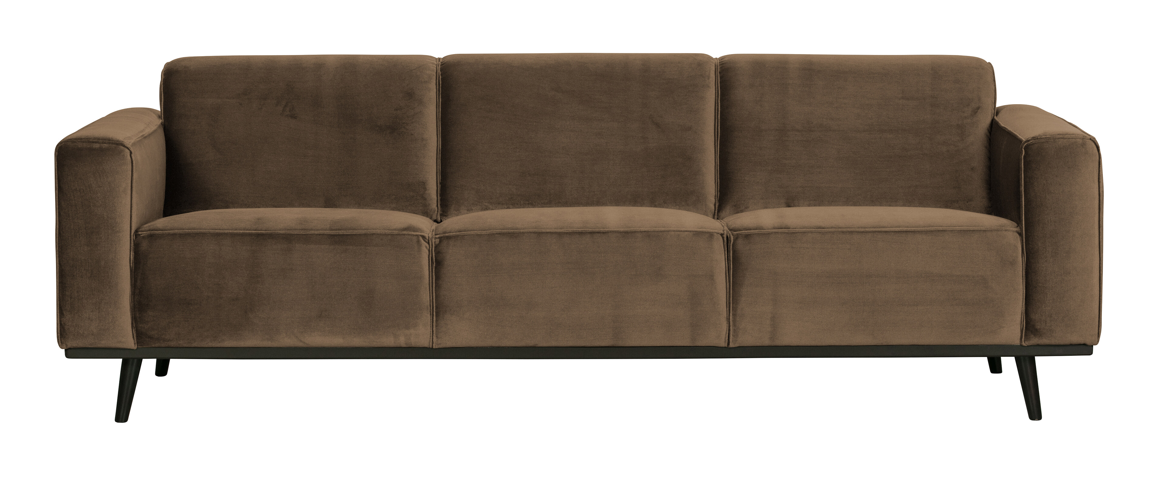 BePureHome Bank 'Statement' 3-zits, Velvet, kleur Taupe BePureHome Bank 'Statement' 3-zits, Velvet, kleur Taupe