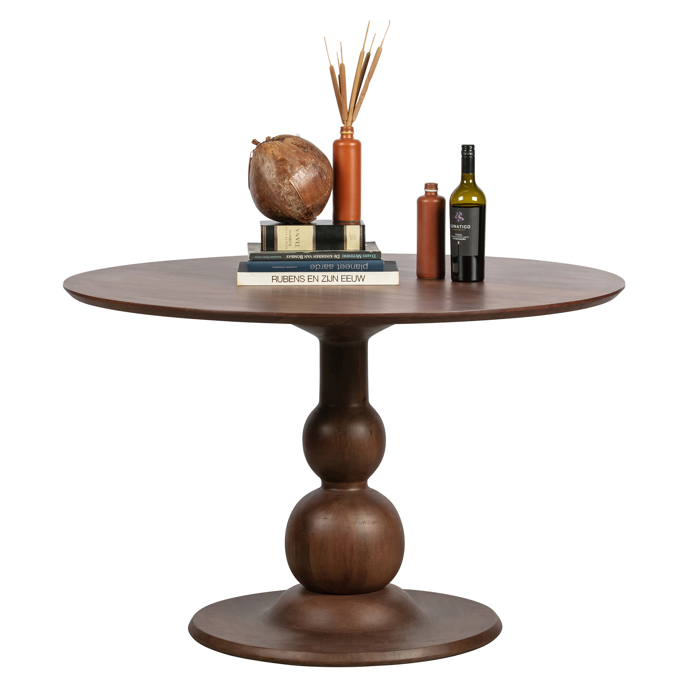 WOOOD Ronde Eettafel 'Blanco' Ø120cm, kleur Walnoot