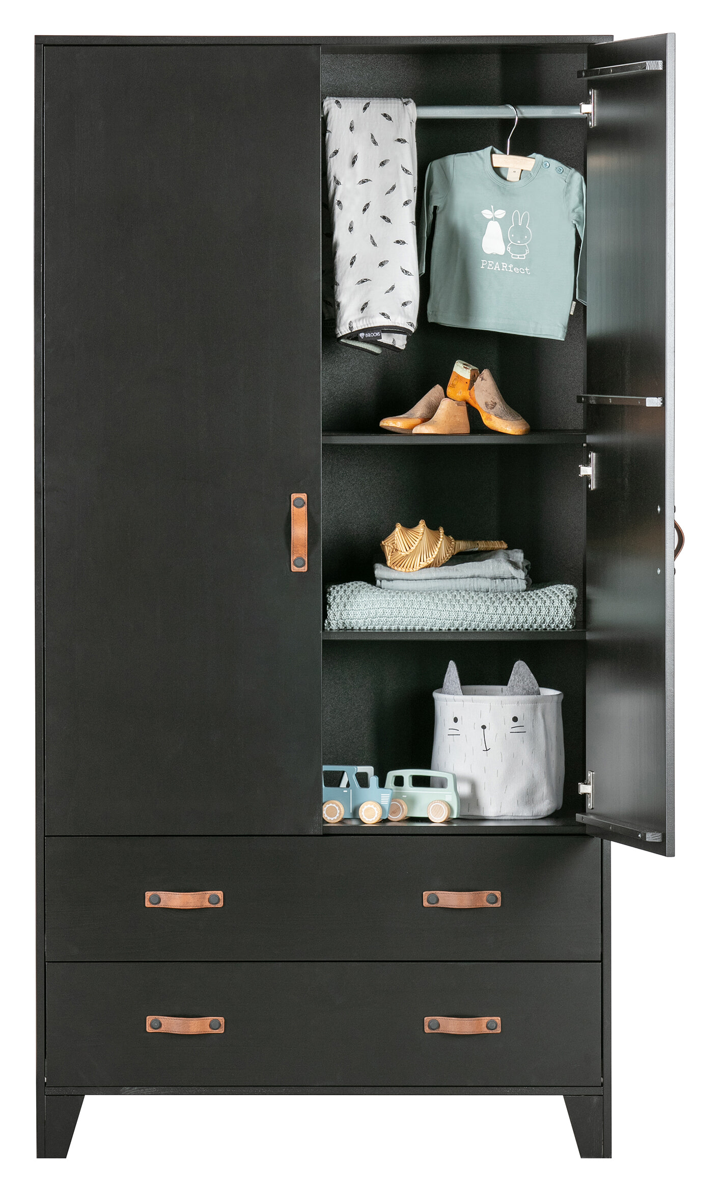 WOOOD Kledingkast 'Dian' 180 x 94cm, kleur Diep Zwart