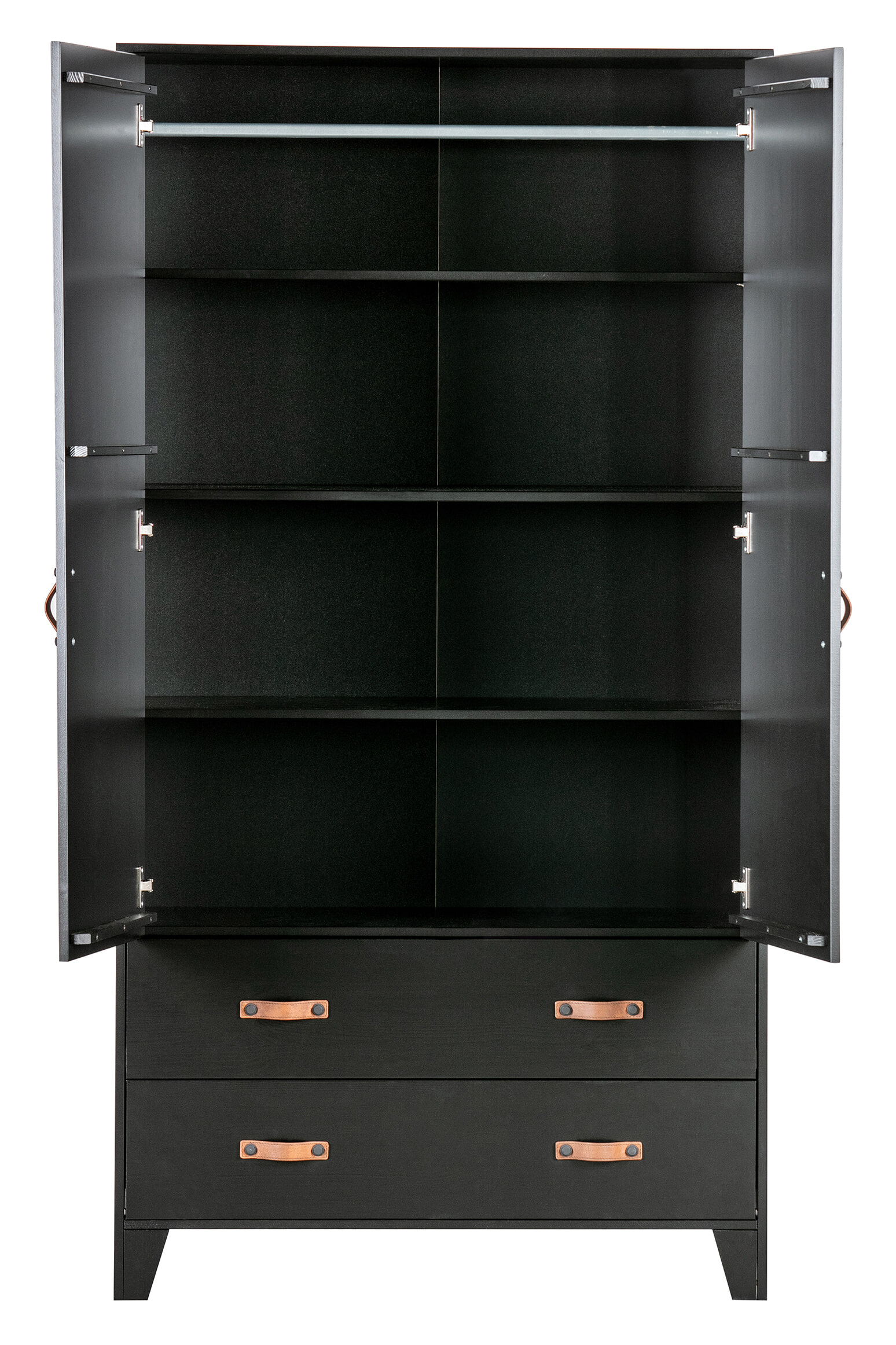 WOOOD Kledingkast 'Dian' 180 x 94cm, kleur Diep Zwart