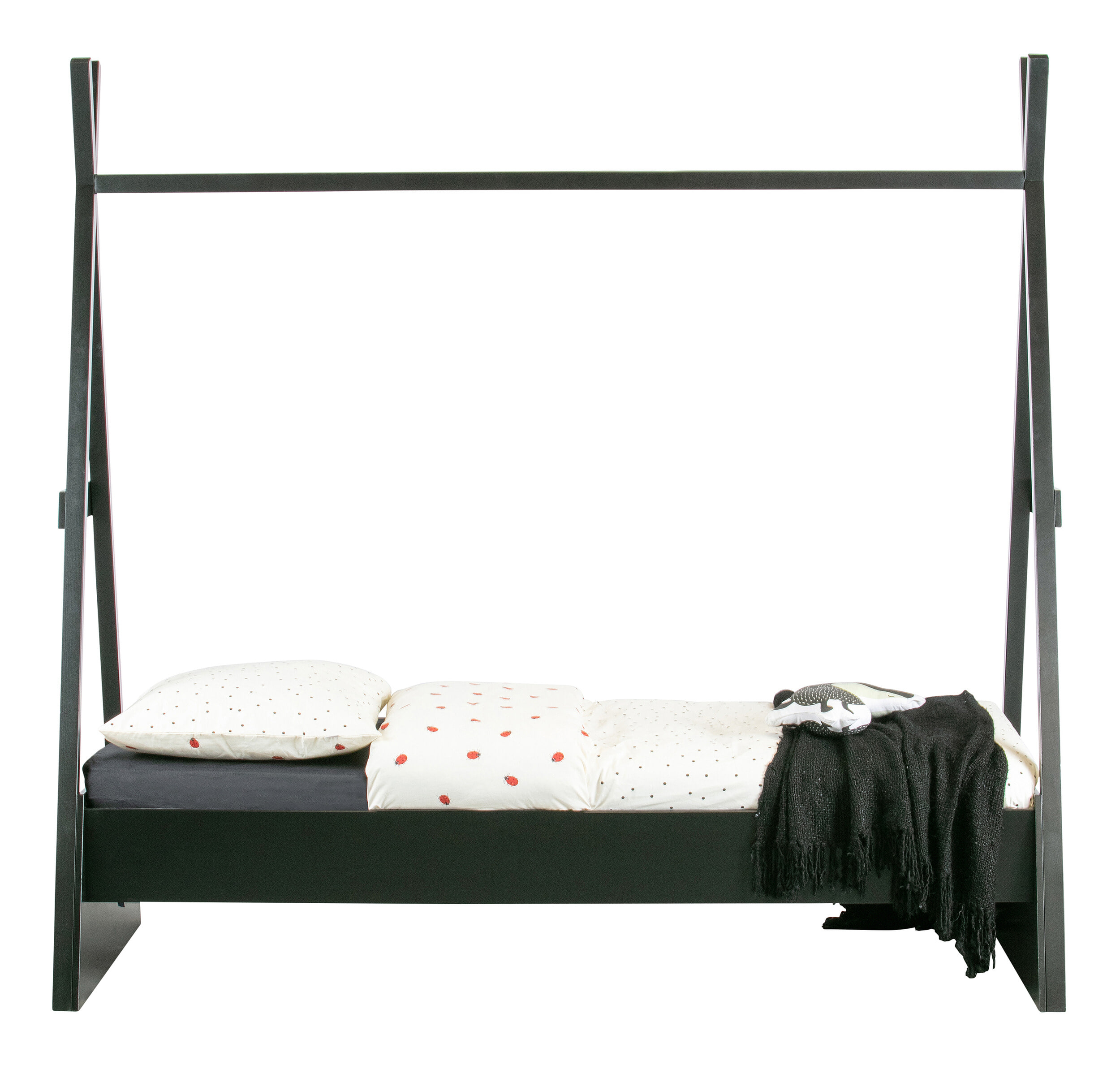 WOOOD Bedlade 'Joep', kleur Zwart