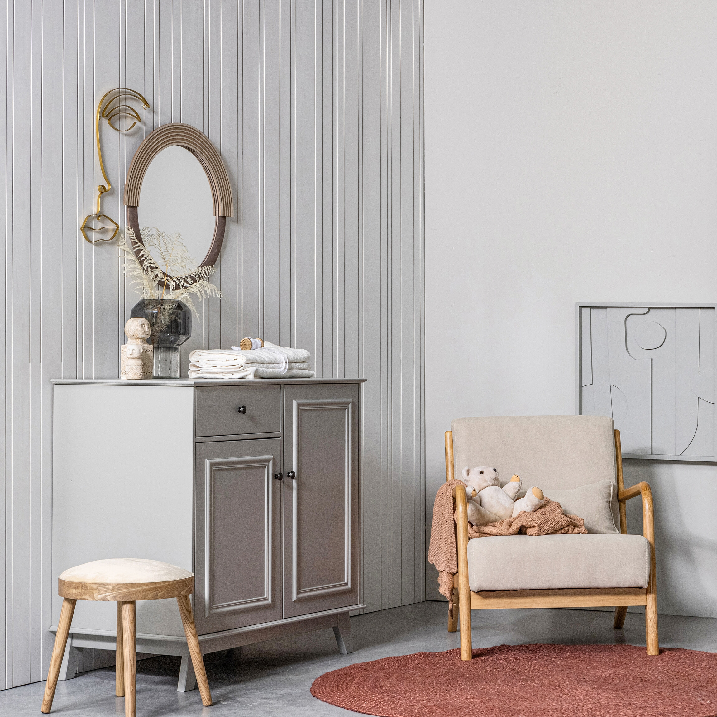 WOOOD Opbergkast/Commode 'Lily' kleur Clay