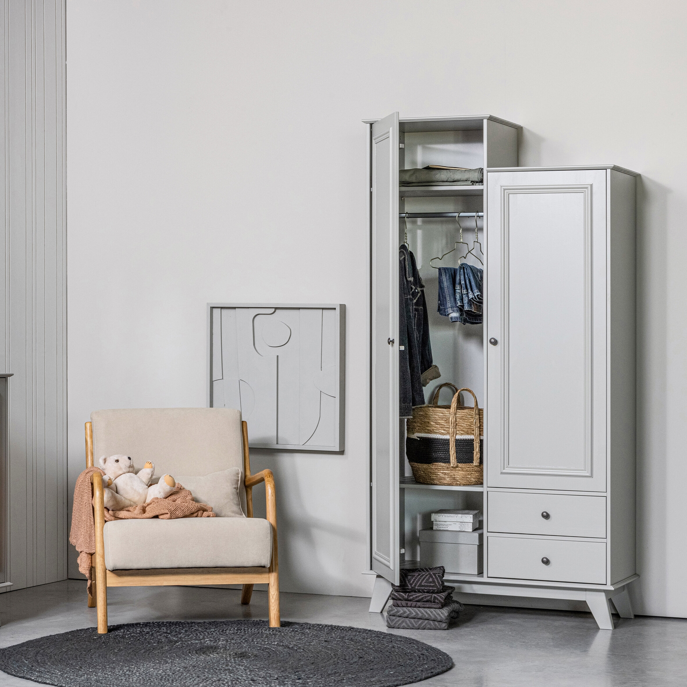 WOOOD Kledingkast 'Lily' kleur Clay