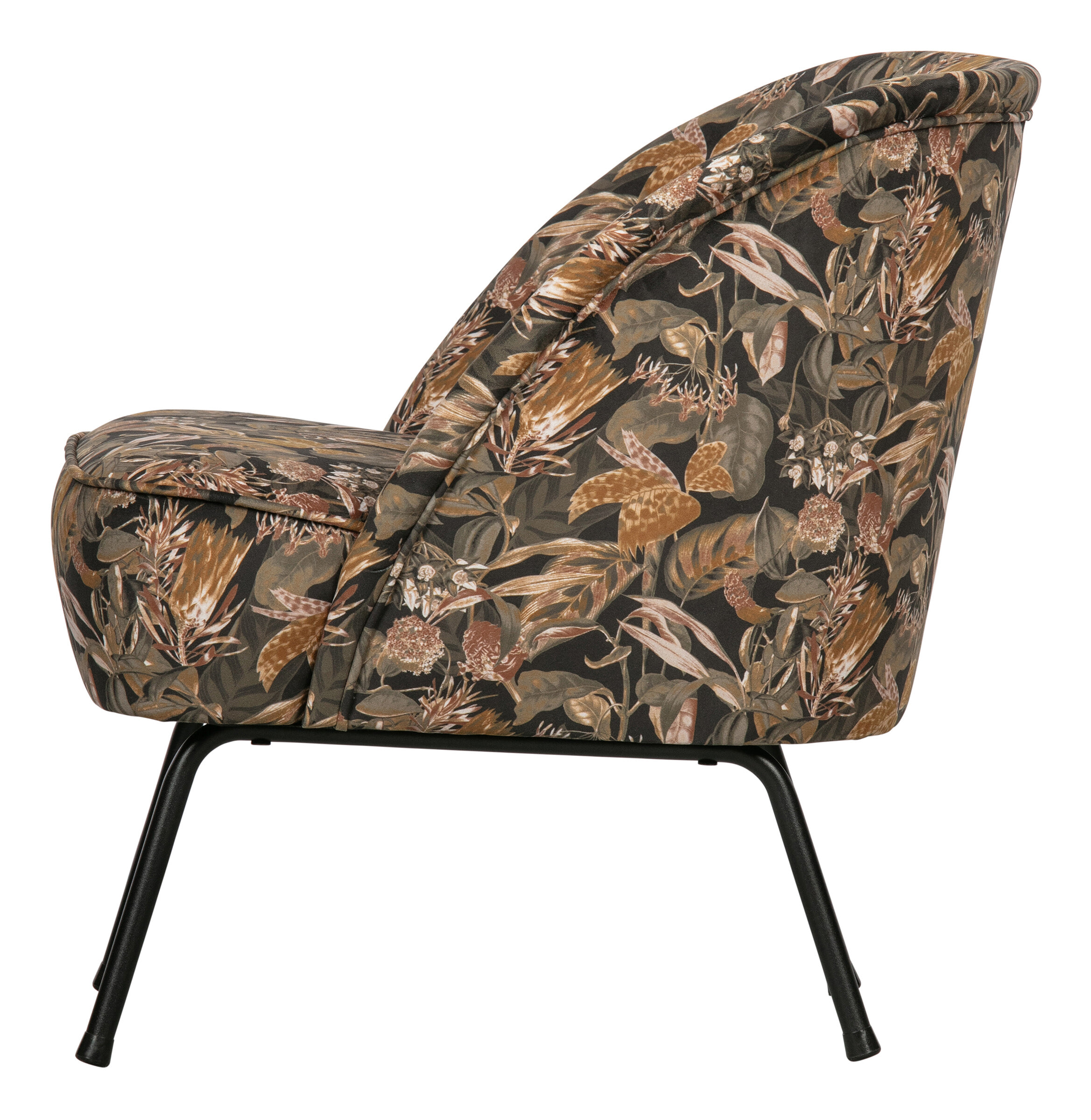 WOOOD Fauteuil 'Vogue' Velvet, kleur Bouquet Zwart