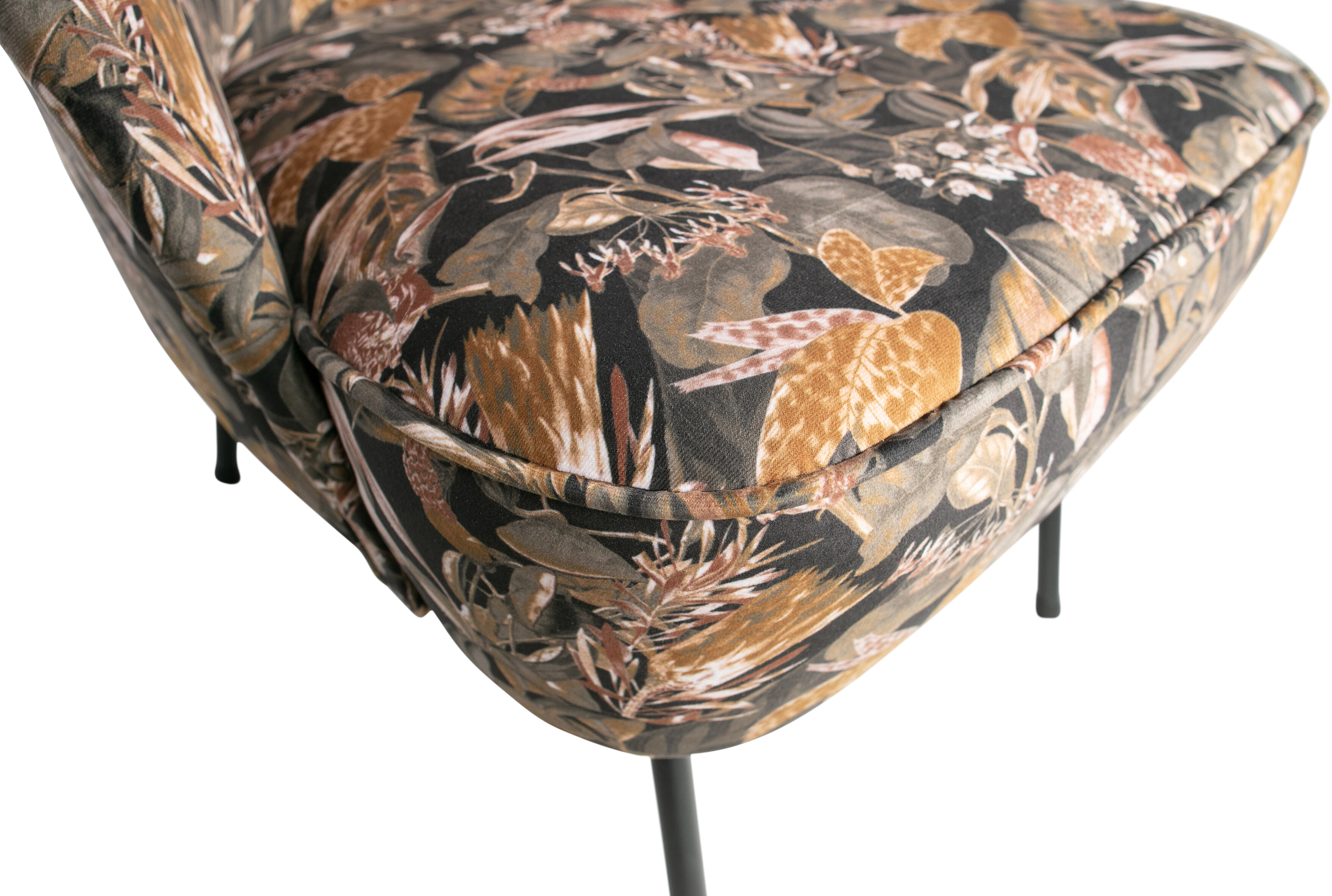WOOOD Fauteuil 'Vogue' Velvet, kleur Bouquet Zwart