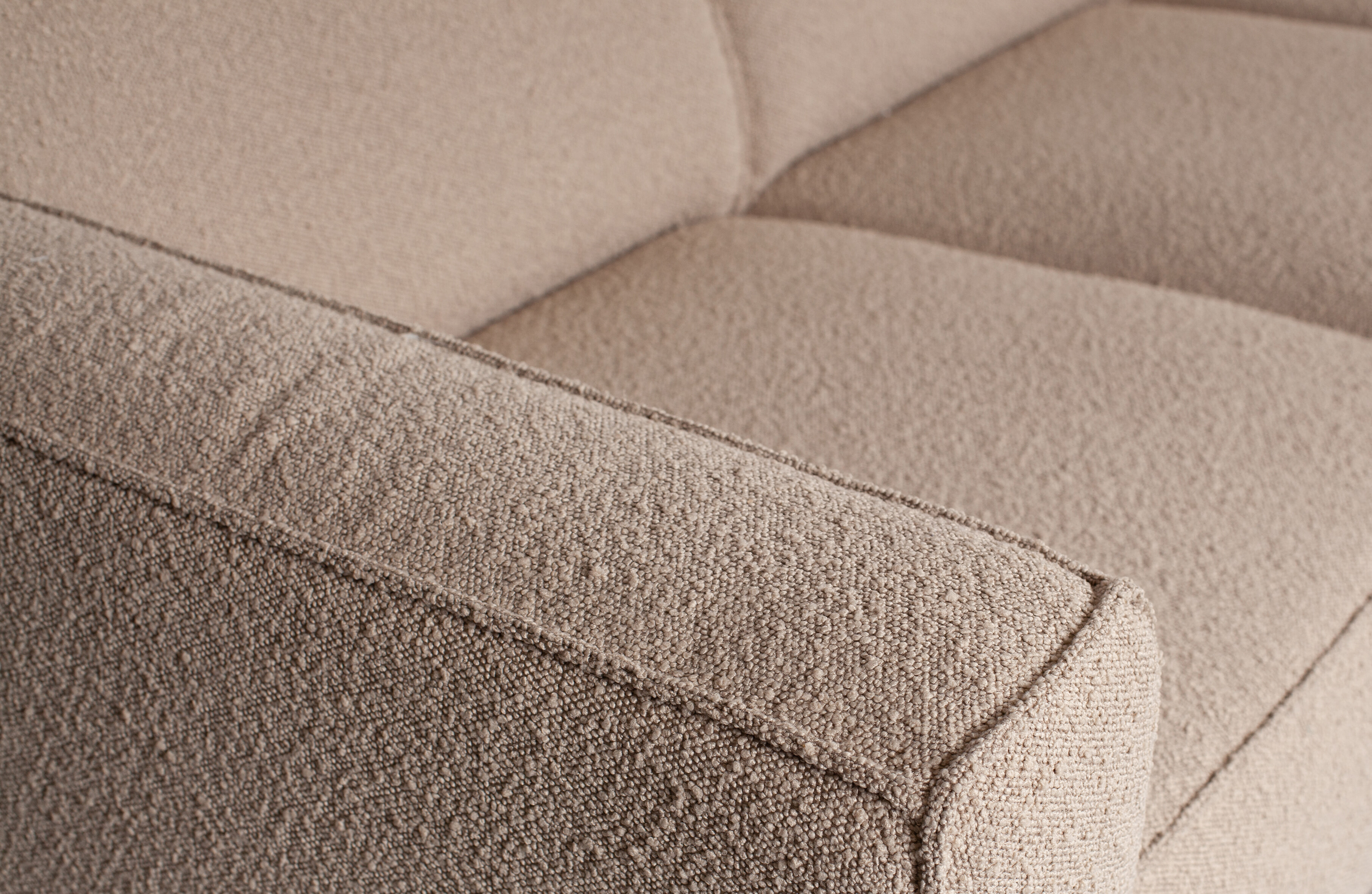 WOOOD Bank 'Statement' 3-zits, Bouclé, kleur Beige