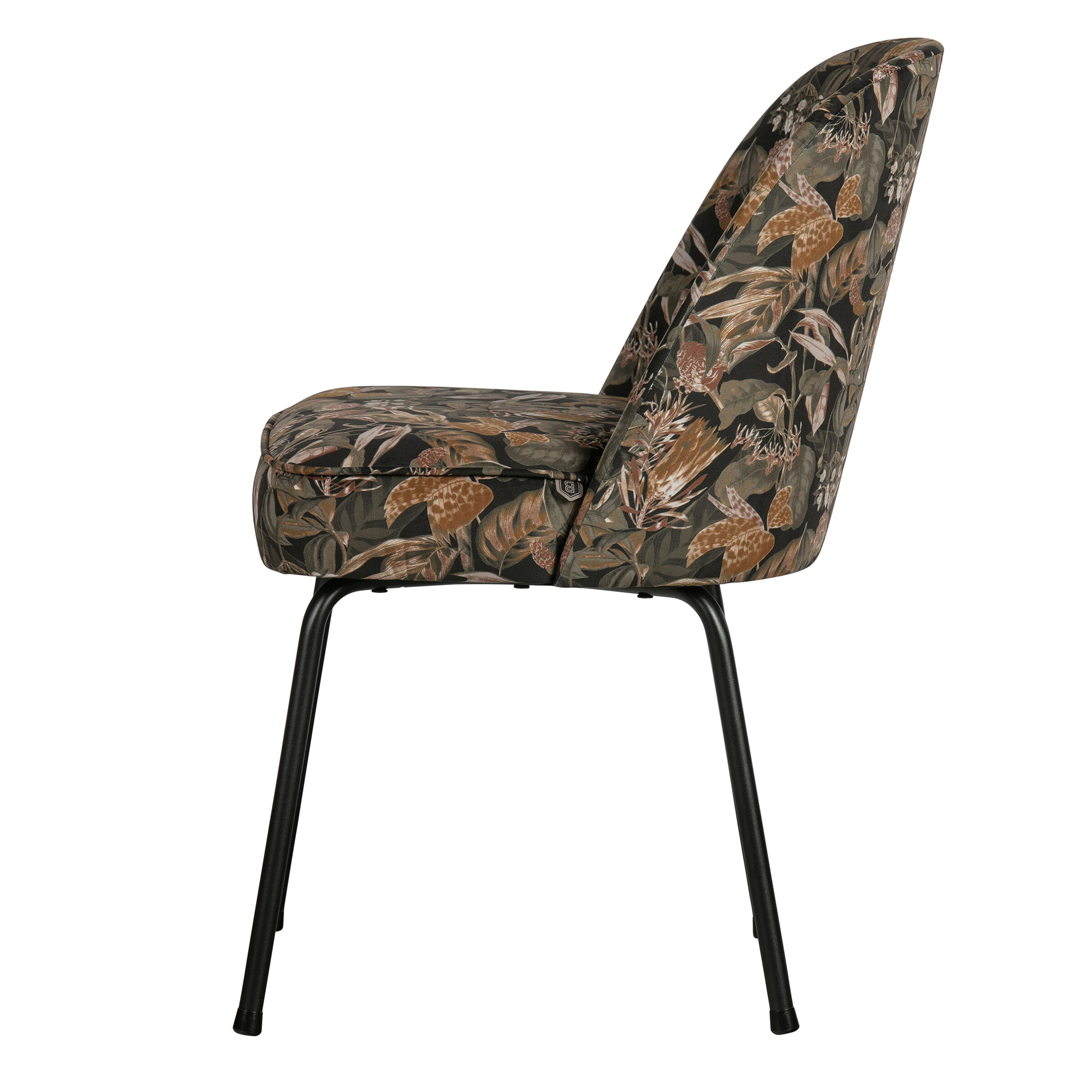 WOOOD Eetkamerstoel 'Vogue' Velvet, kleur Bouquet Zwart