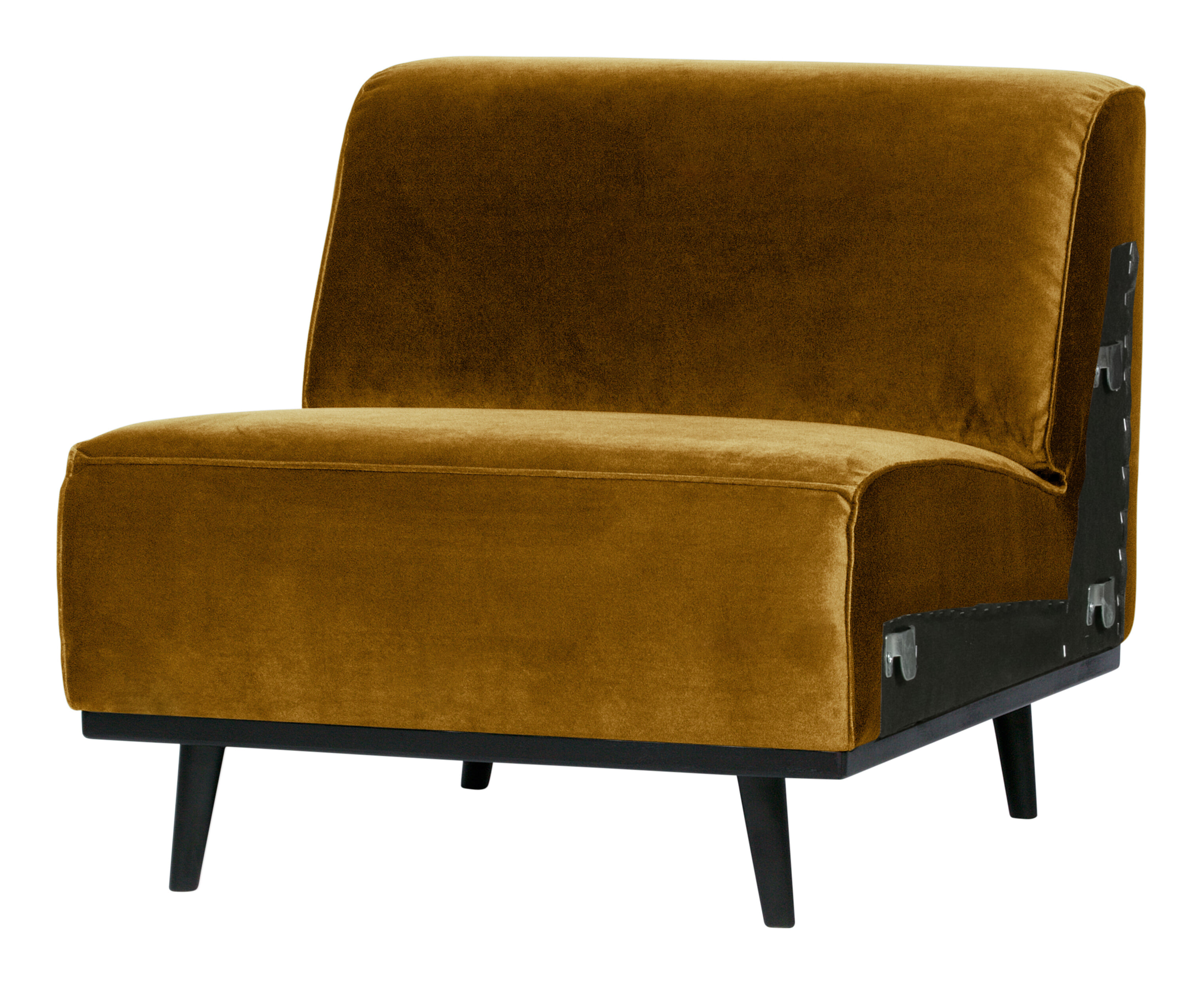 WOOOD Bank 'Statement' 1-zits Element, Velvet, kleur Honing Geel