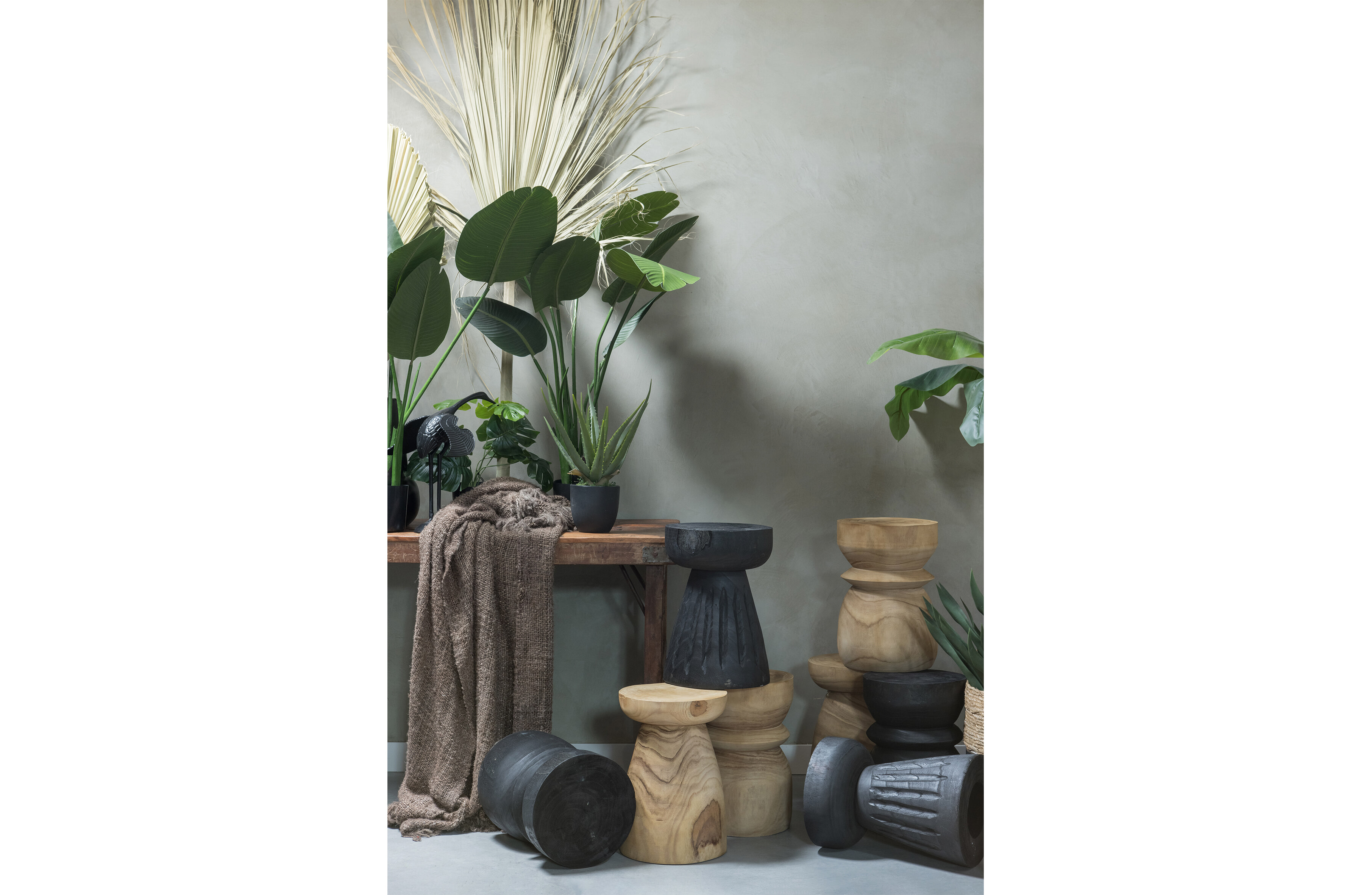 WOOOD Krukje 'Borre' kleur Zwart, Ø28cm