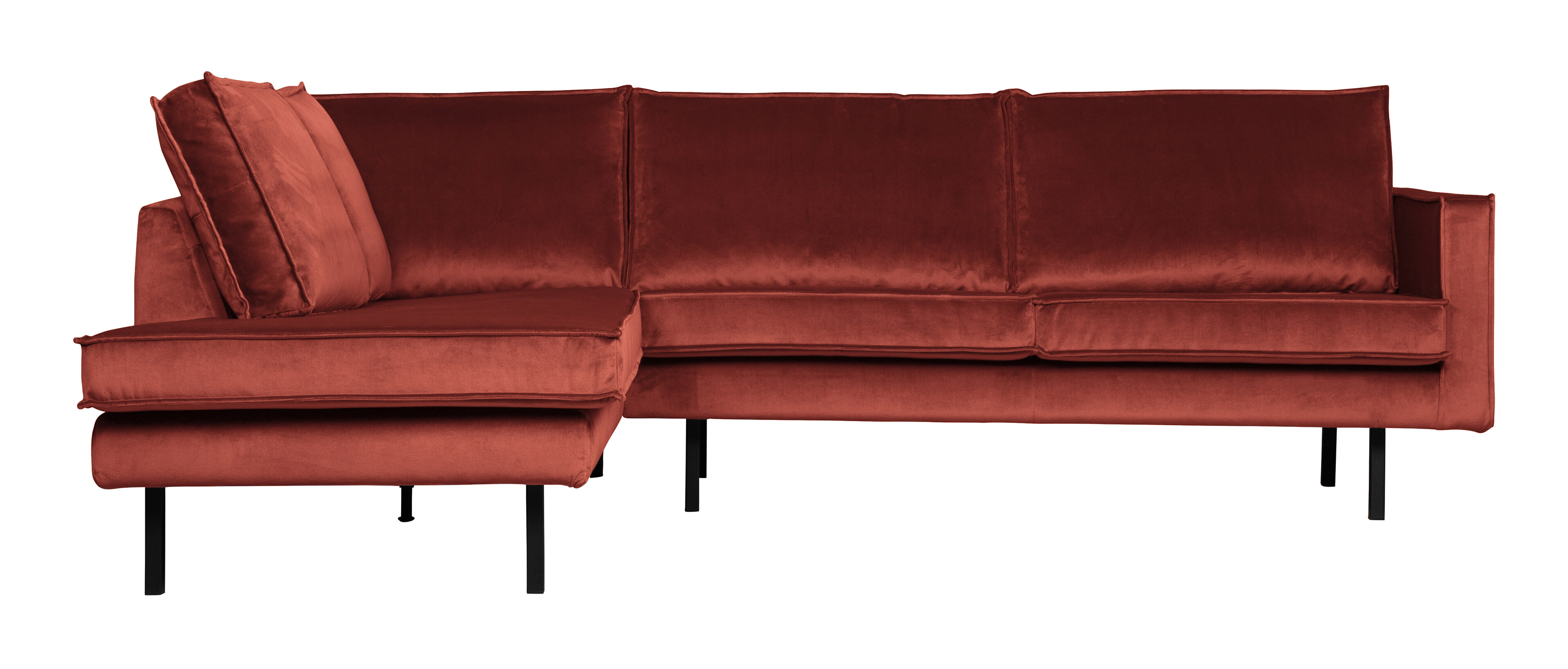 BePureHome Hoekbank 'Rodeo' Links, Velvet, kleur Chestnut BePureHome Hoekbank 'Rodeo' Links, Velvet, kleur Chestnut