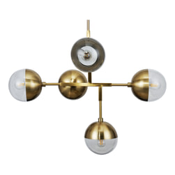 BePureHome Hanglamp 'Globular' 5-Lamps, kleur Goud