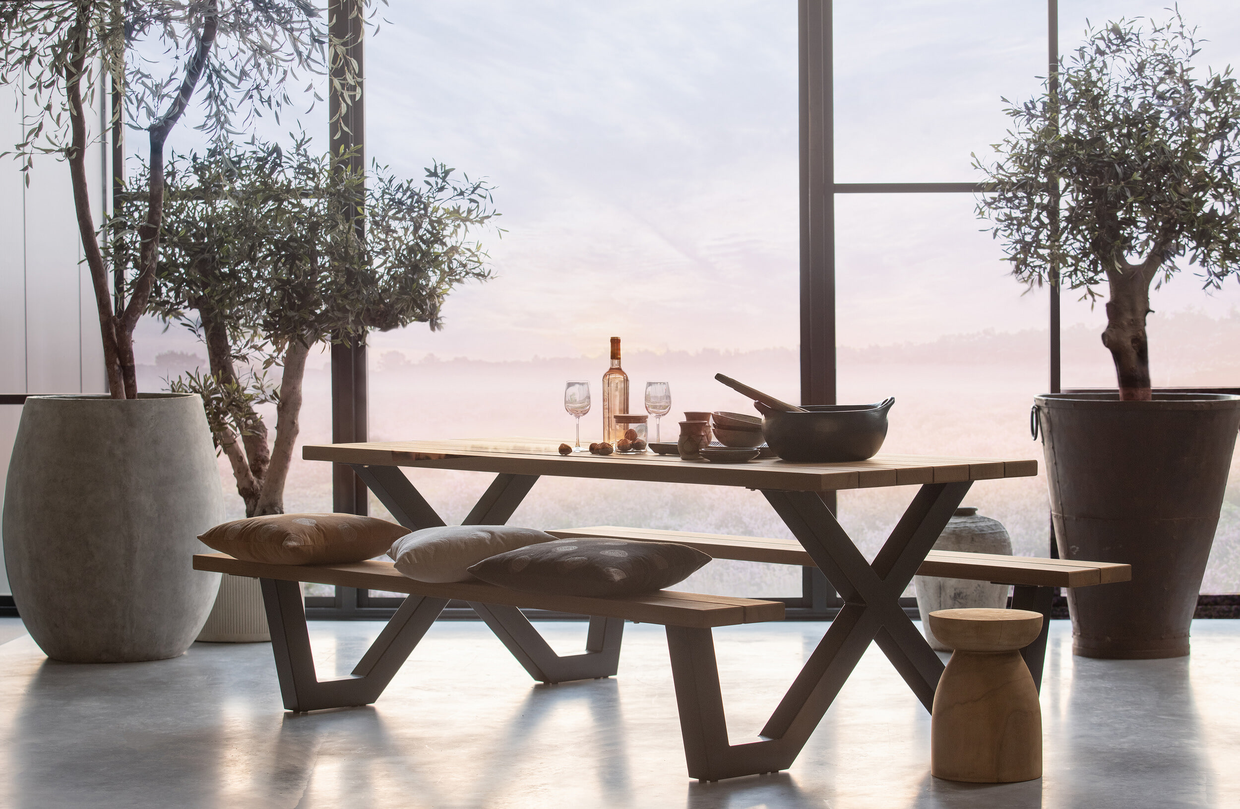 WOOOD Picknicktafel 'Tablo' kleur Naturel