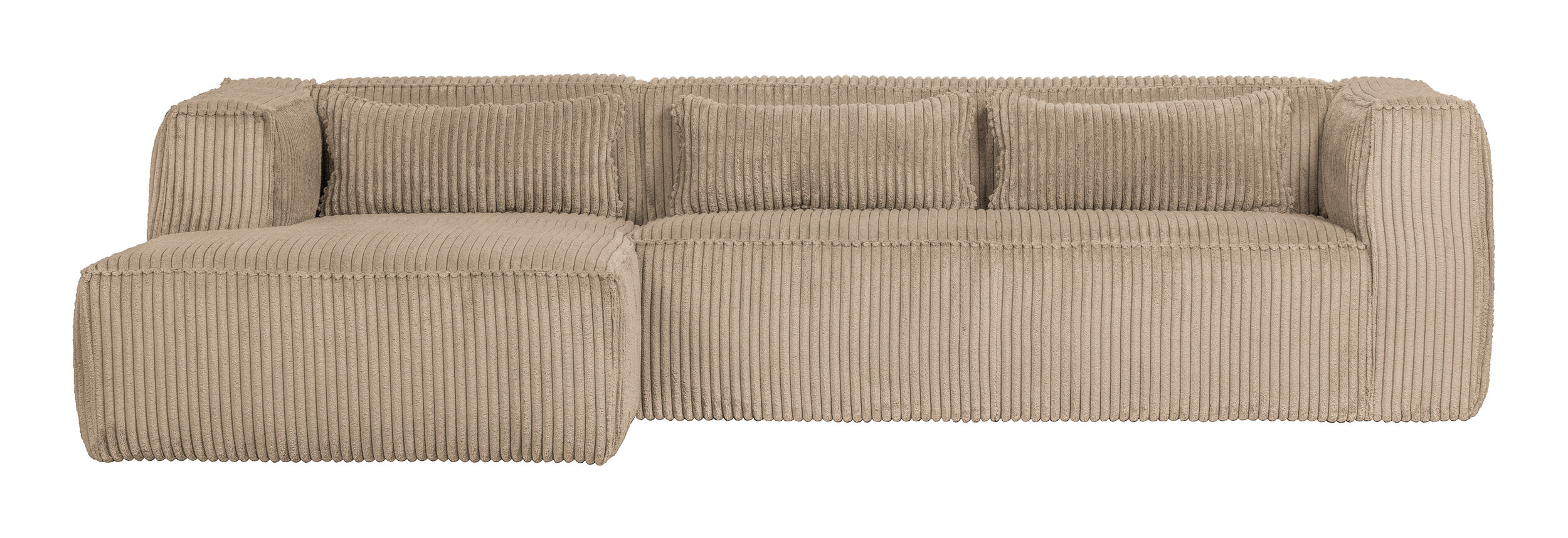WOOOD Loungebank 'Bean' Links, Rib, kleur Travertin