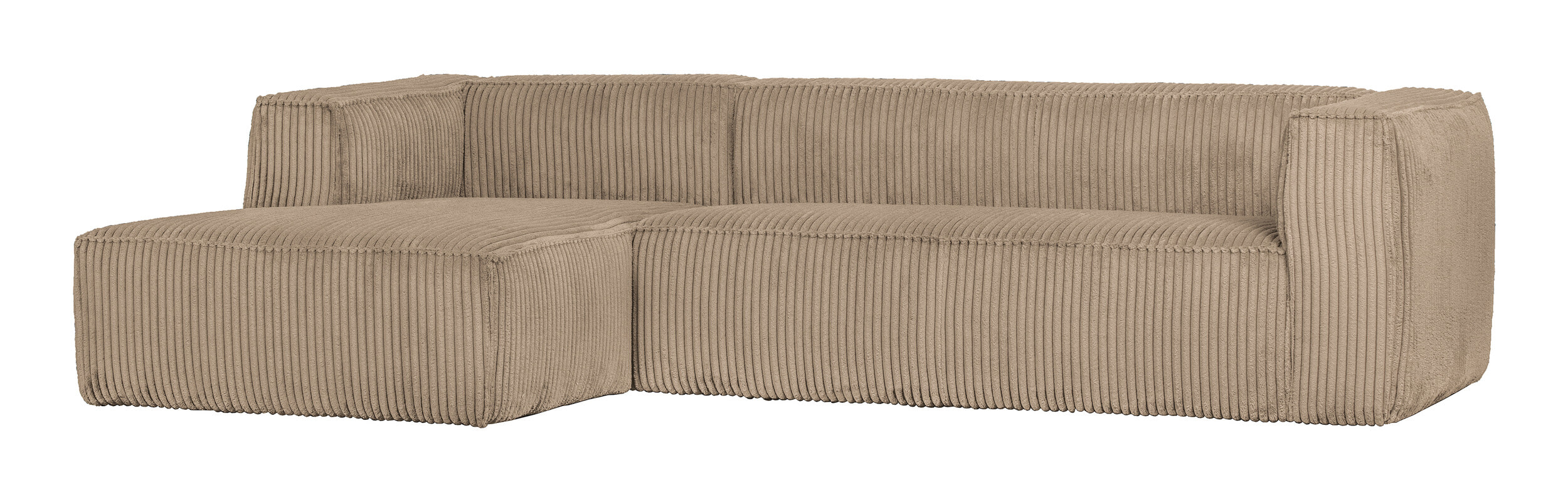 WOOOD Loungebank 'Bean' Links, Rib, kleur Travertin