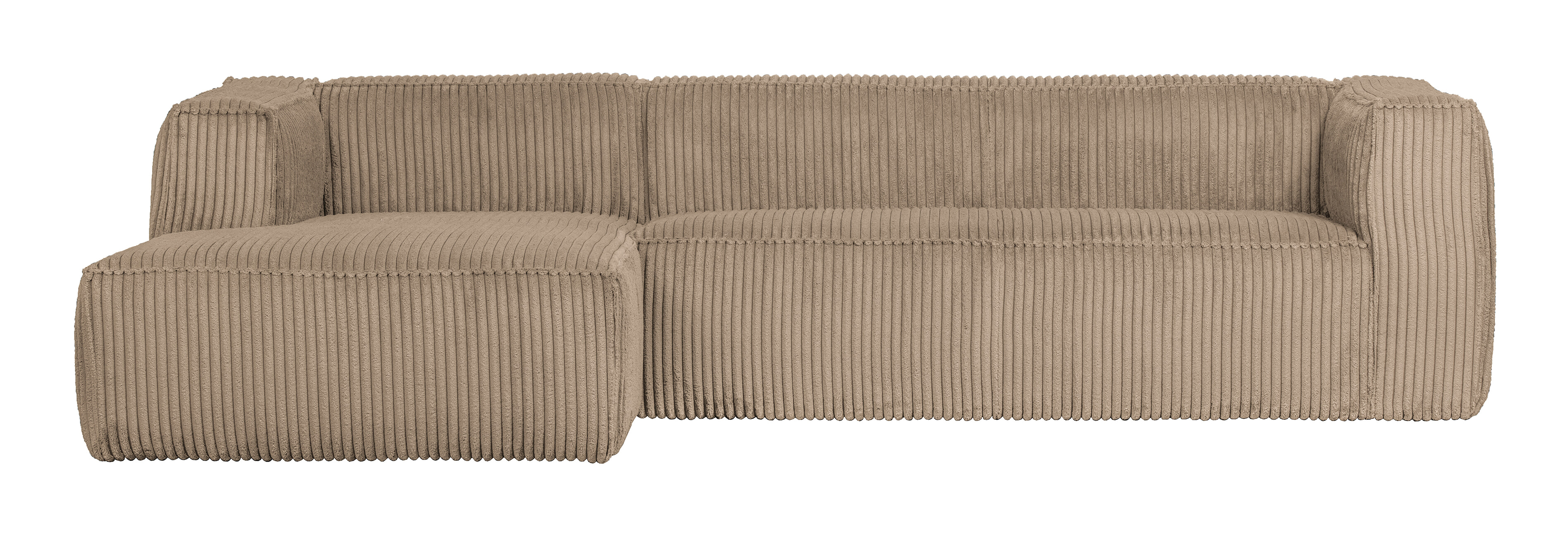 WOOOD Loungebank 'Bean' Links, Rib, kleur Travertin