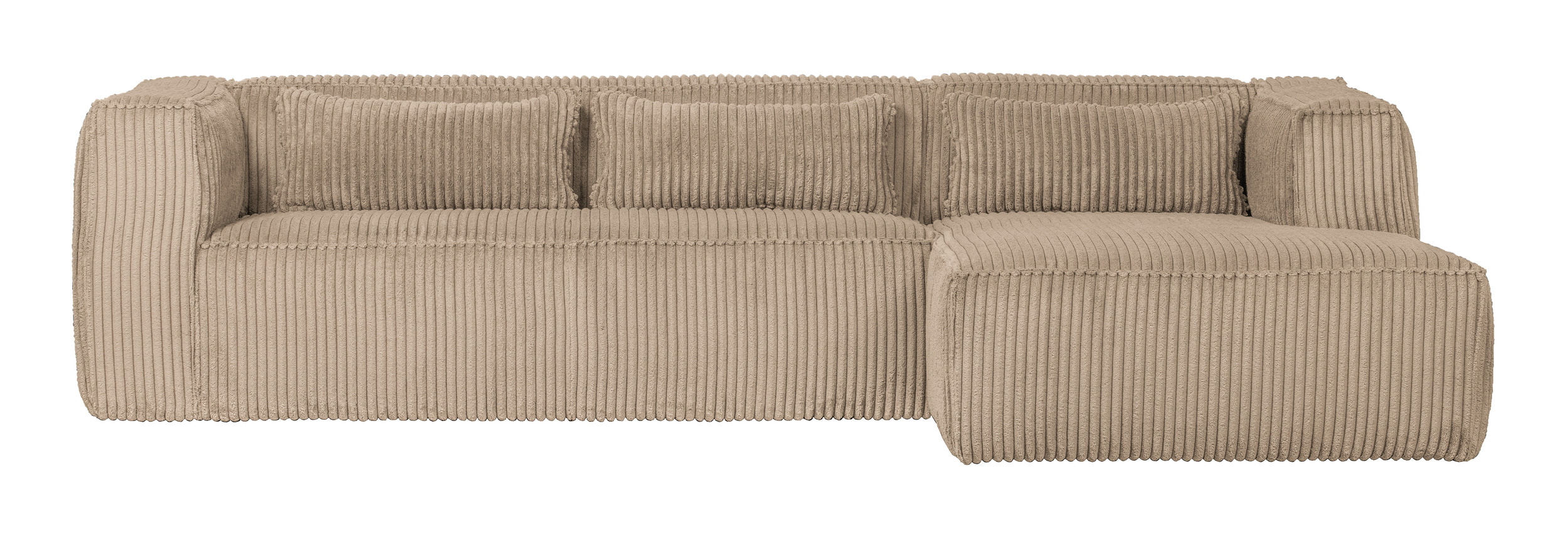WOOOD Loungebank 'Bean' Rechts, Rib, kleur Travertin